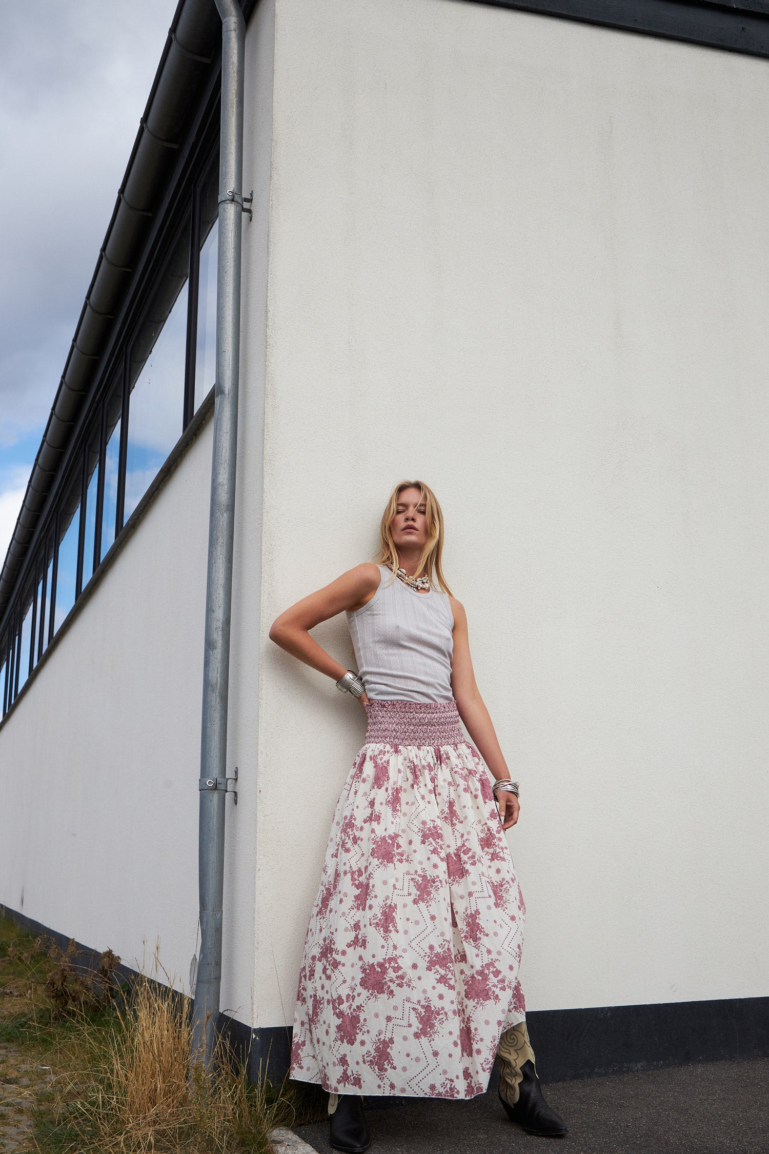 MyraLL Maxi Nederdel - Flower Print