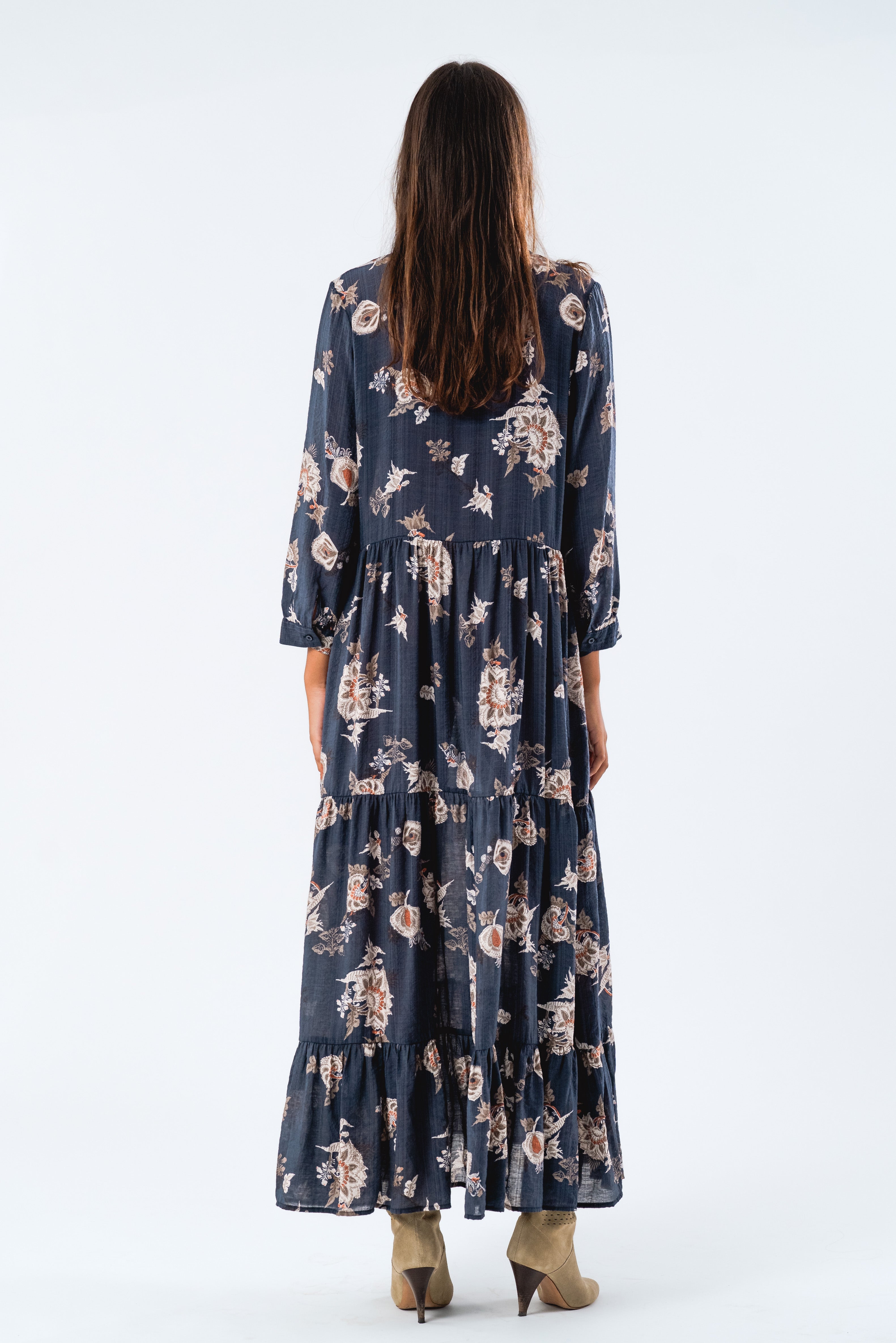NeeLL Maxi Dress LS - Dark Blue