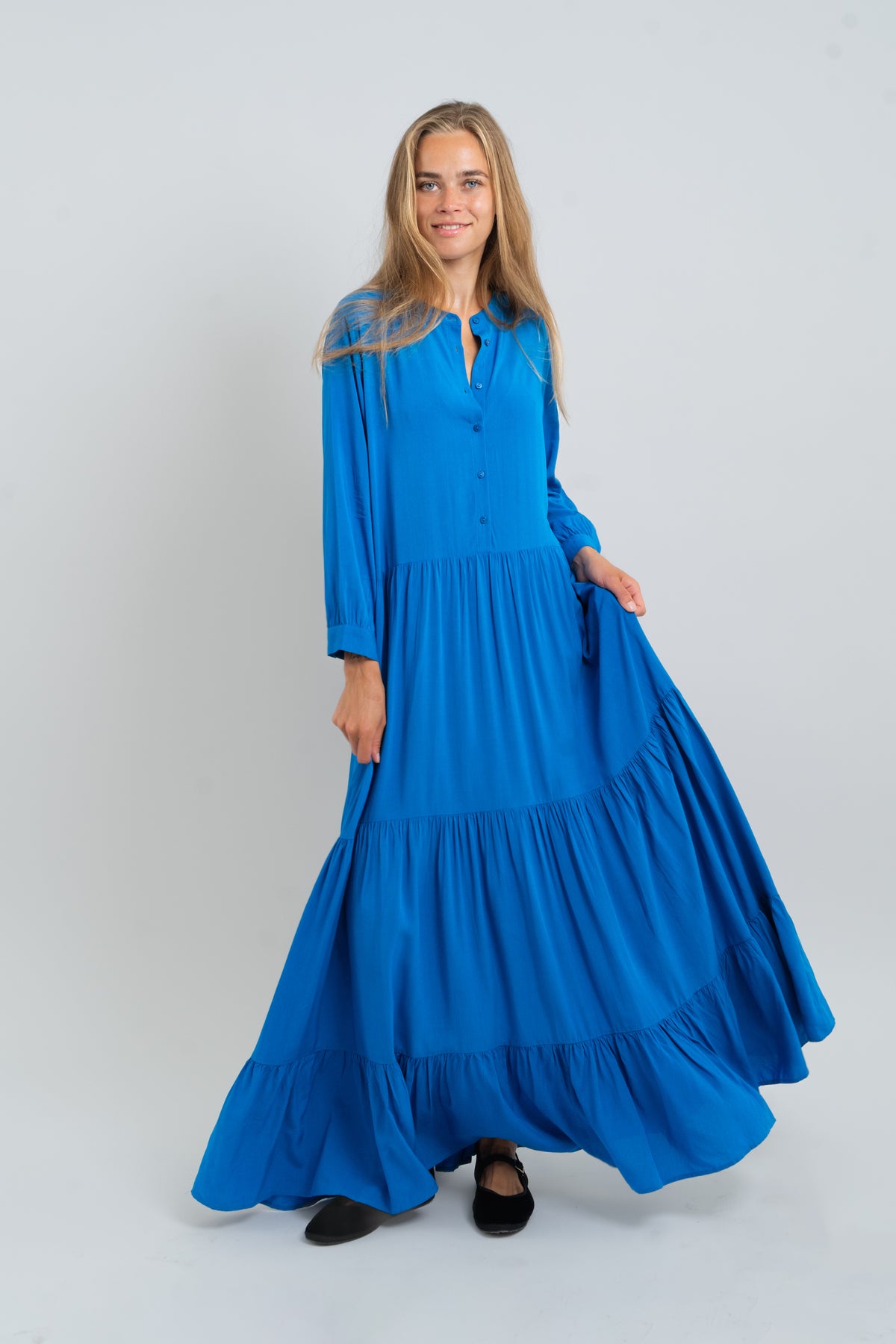 Lollys Laundry NeeLL Maxi Dress LS Dress Blå