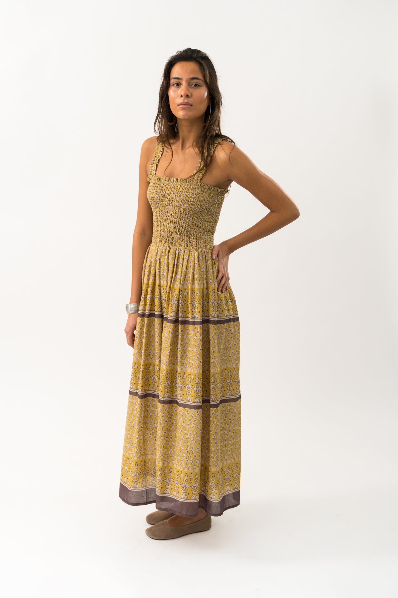 Lollys Laundry NudaLL Maxi Dress SL Dress 57 Mustard