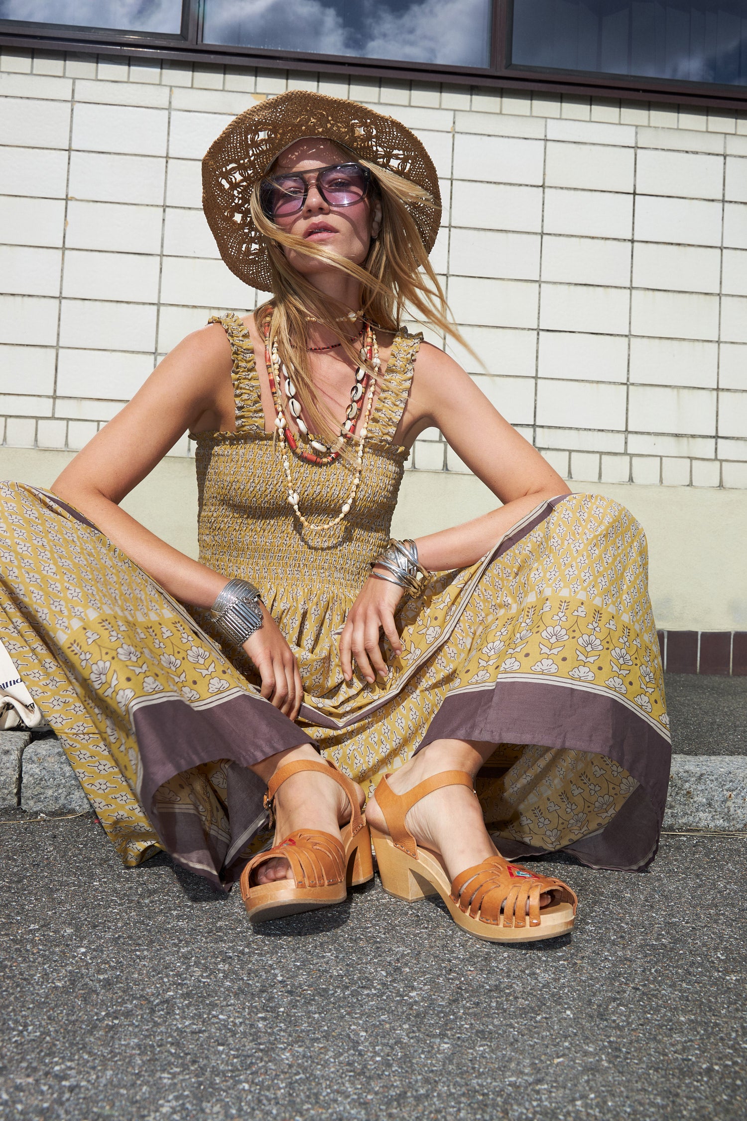 Lollys Laundry NudaLL Maxi Dress SL Dress 57 Mustard