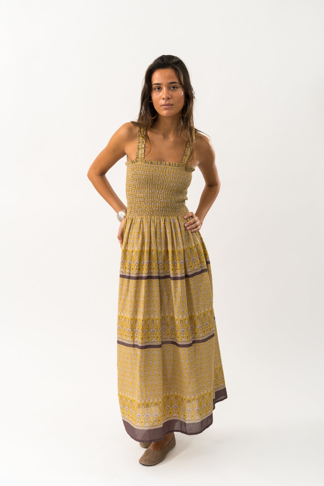 Lollys Laundry NudaLL Maxi Dress SL Dress 57 Mustard