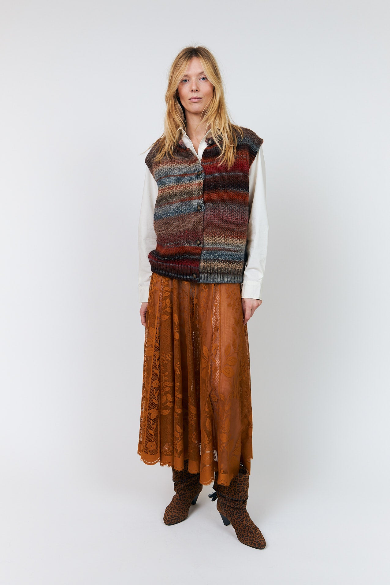 Lollys Laundry NynneLL Strikvest Vest Rustbrun