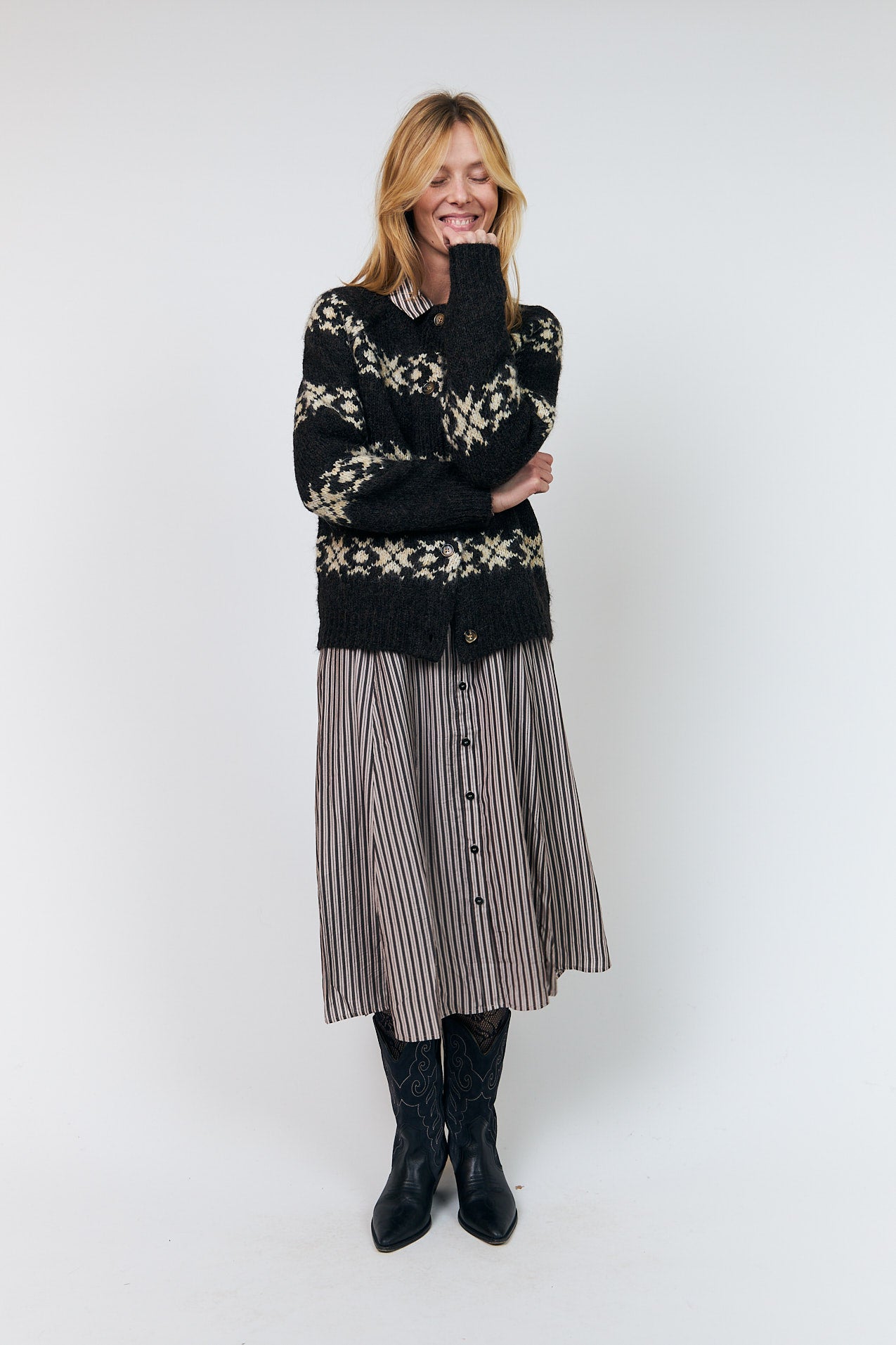 Lollys Laundry PadovaLL Cardigan Strik Cardigan Mørkebrun