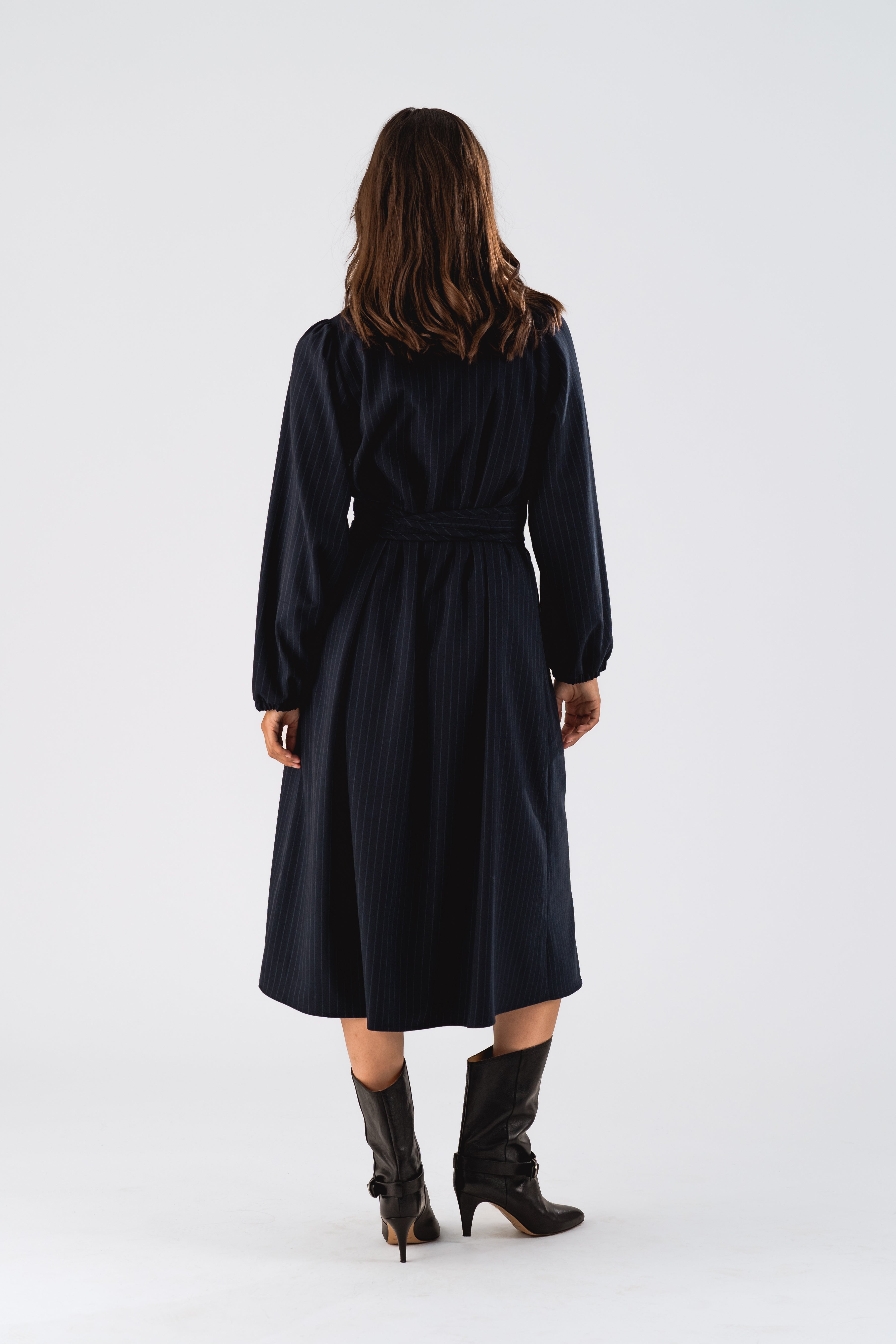 ParisLL Midi Dress LS - Dark Navy