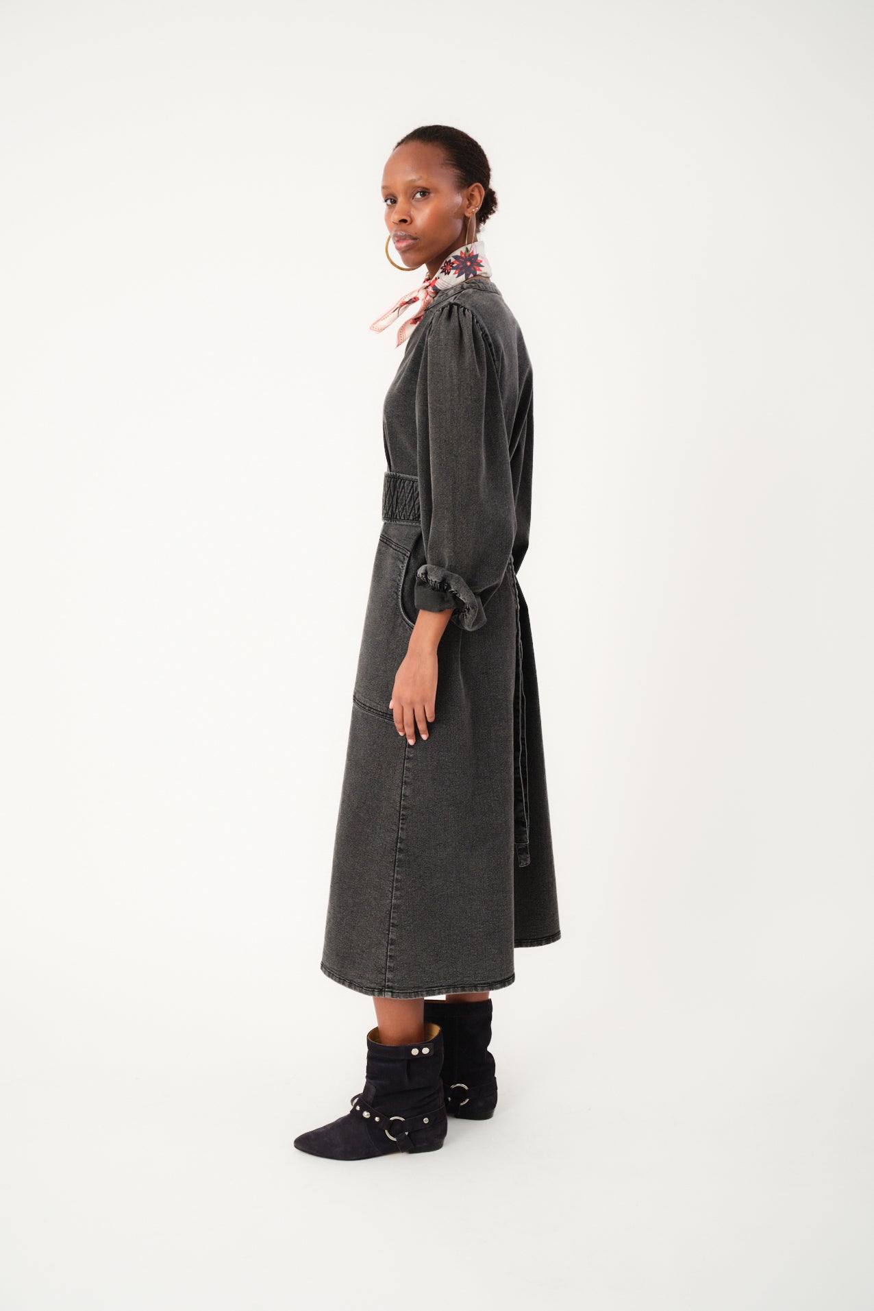 Lollys Laundry ParisLL Midi Kjole Dress 18 Washed Black