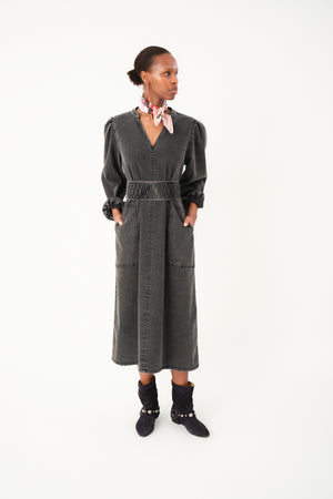 Lollys Laundry ParisLL Midi Kjole Dress 18 Washed Black