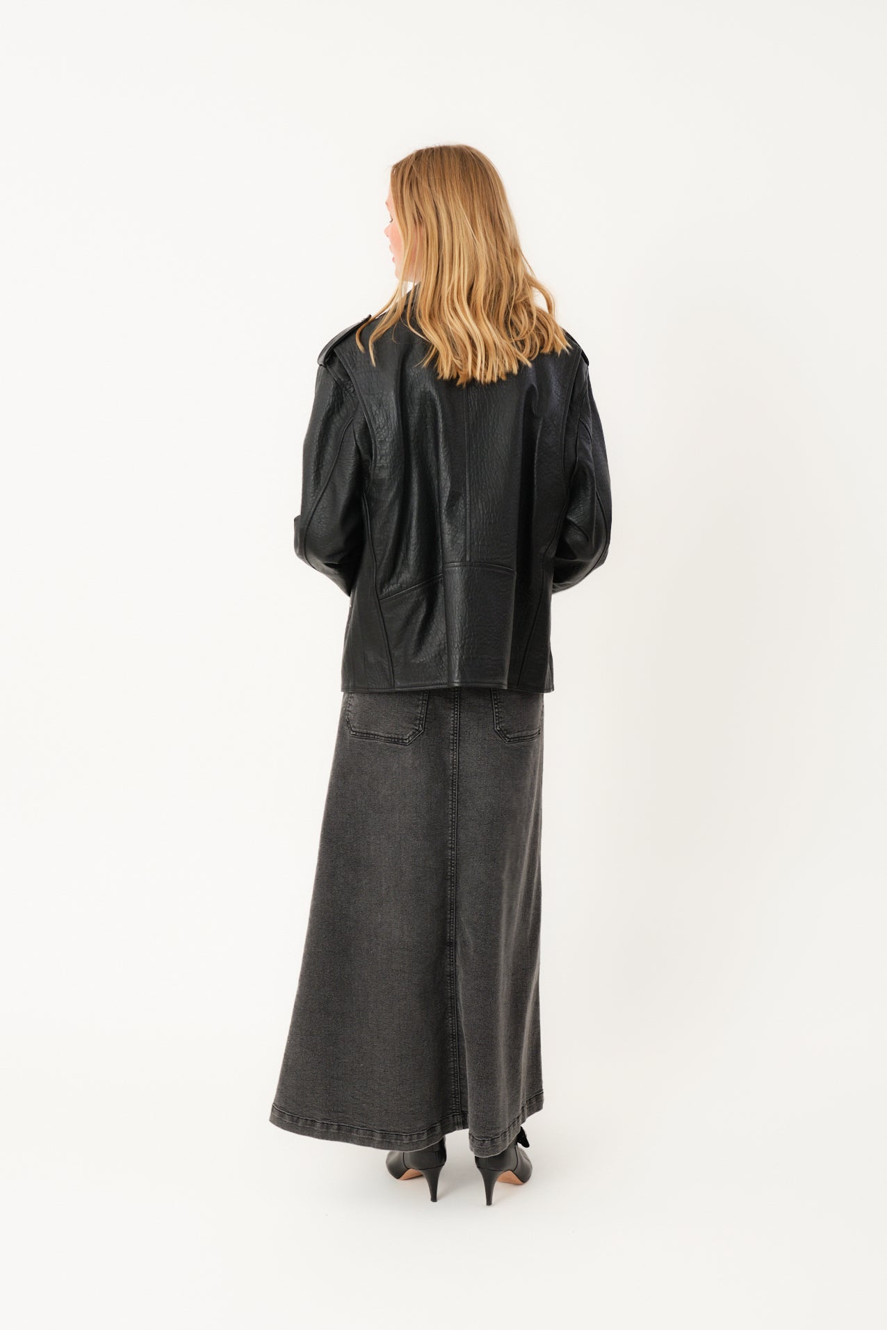 RayLL Læderjakke - Sort