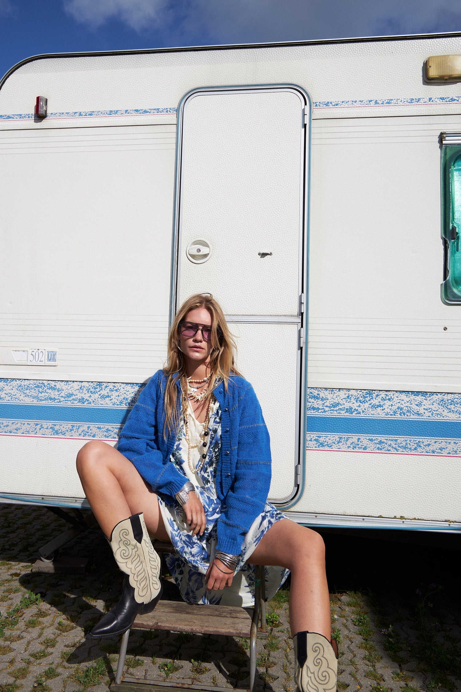 SabineLL kort kjole - Blue