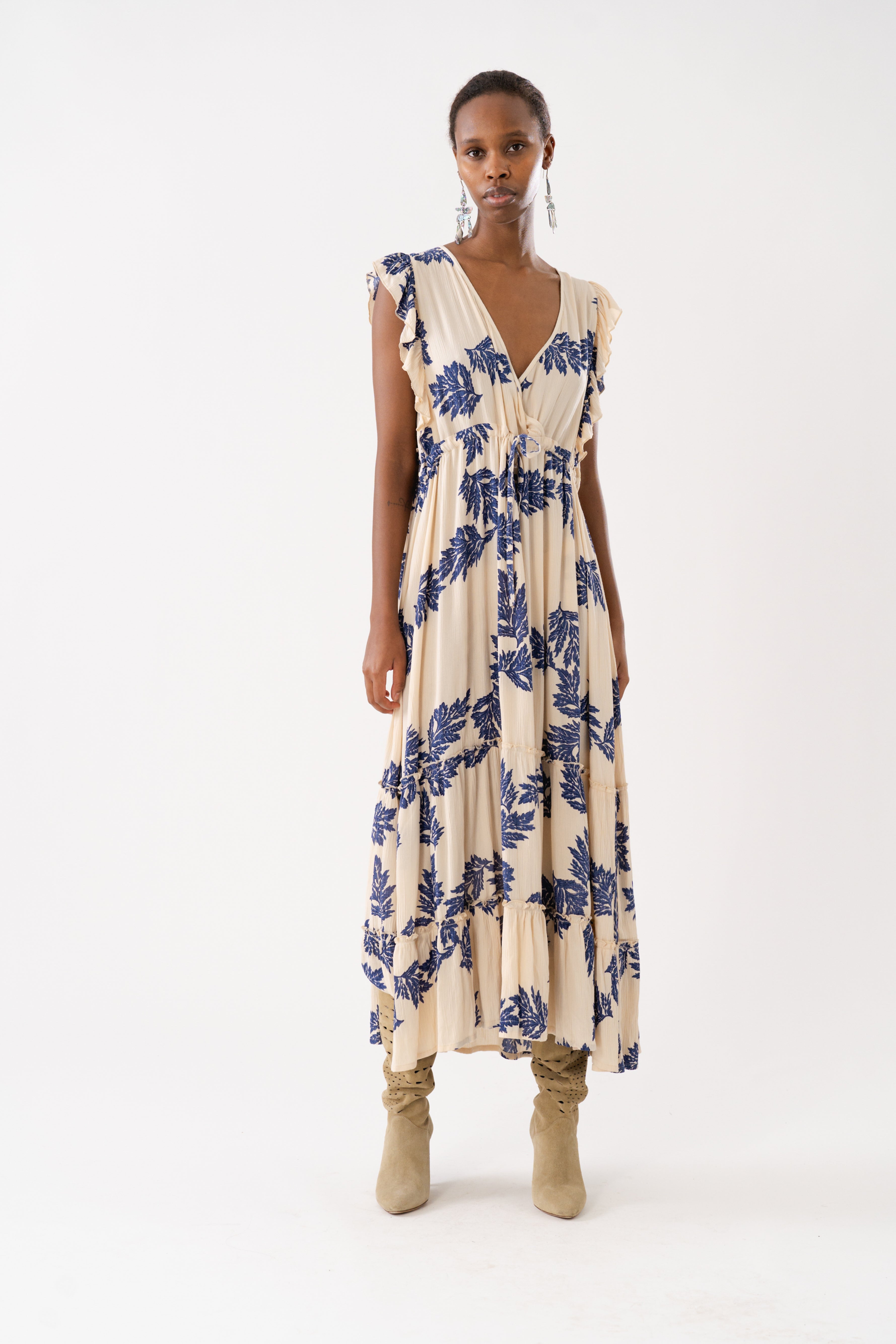 SamoLL Midi Dress SL - Flower Print