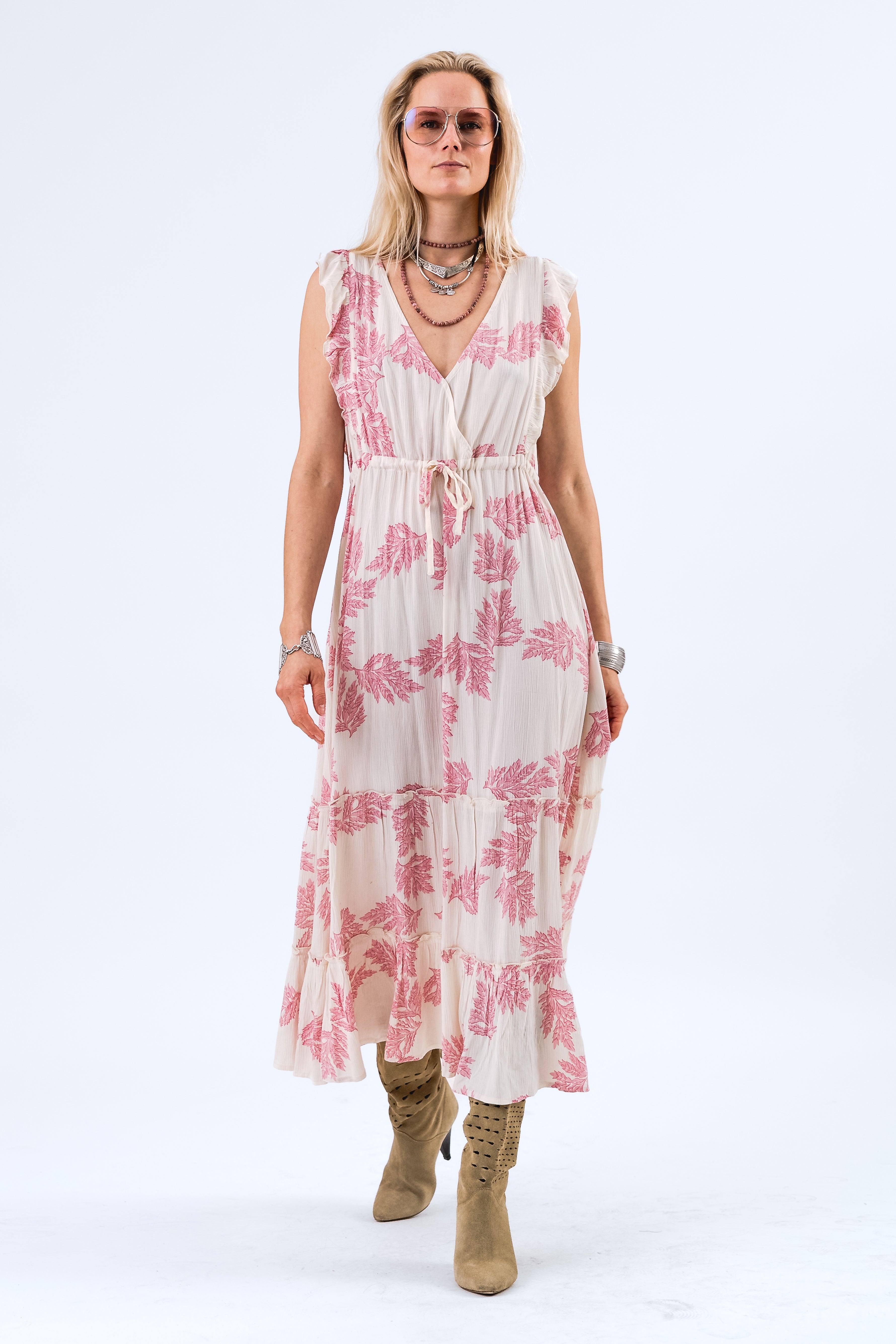 SamoLL Midi Kjole - Pink