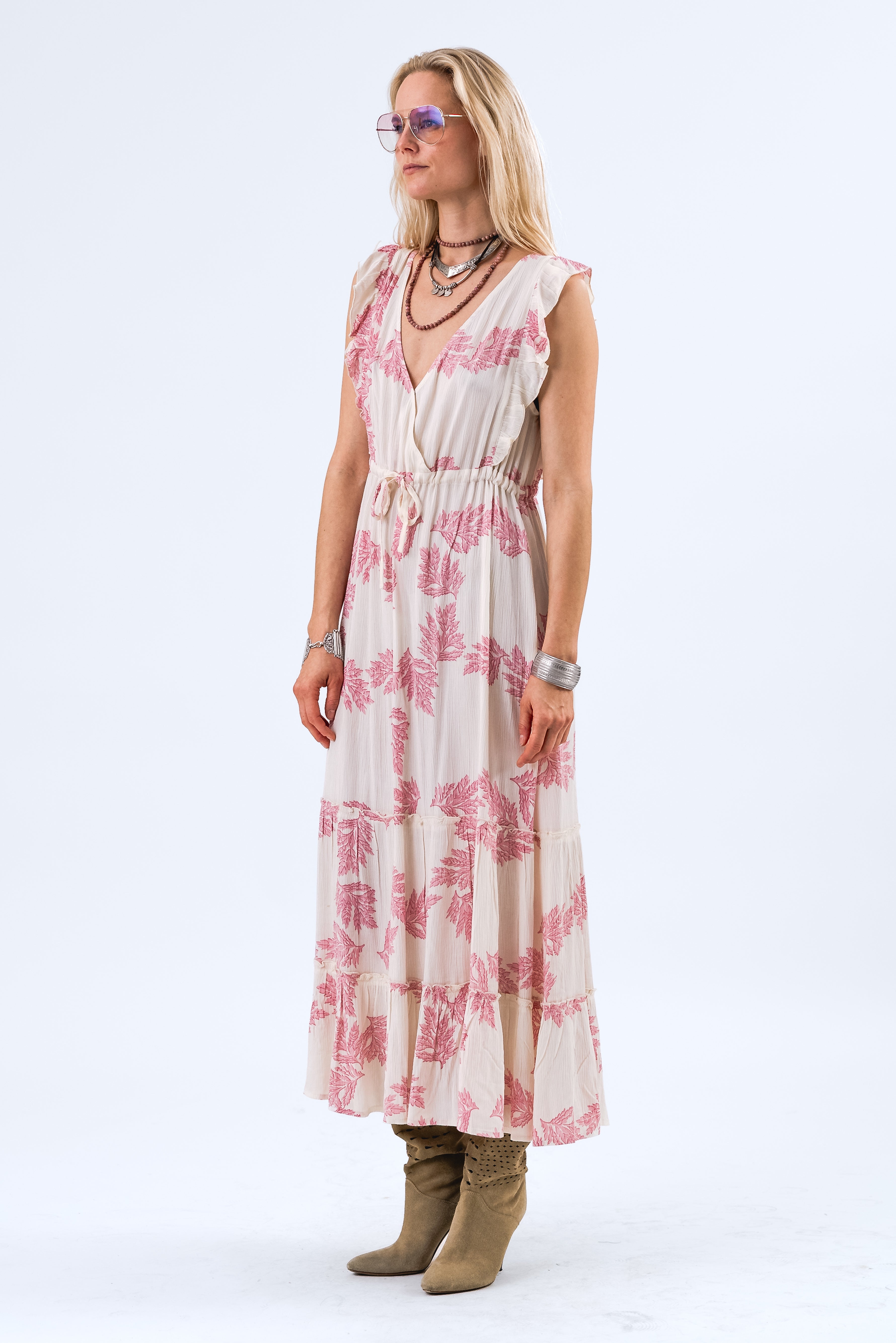 SamoLL Midi Kjole - Pink
