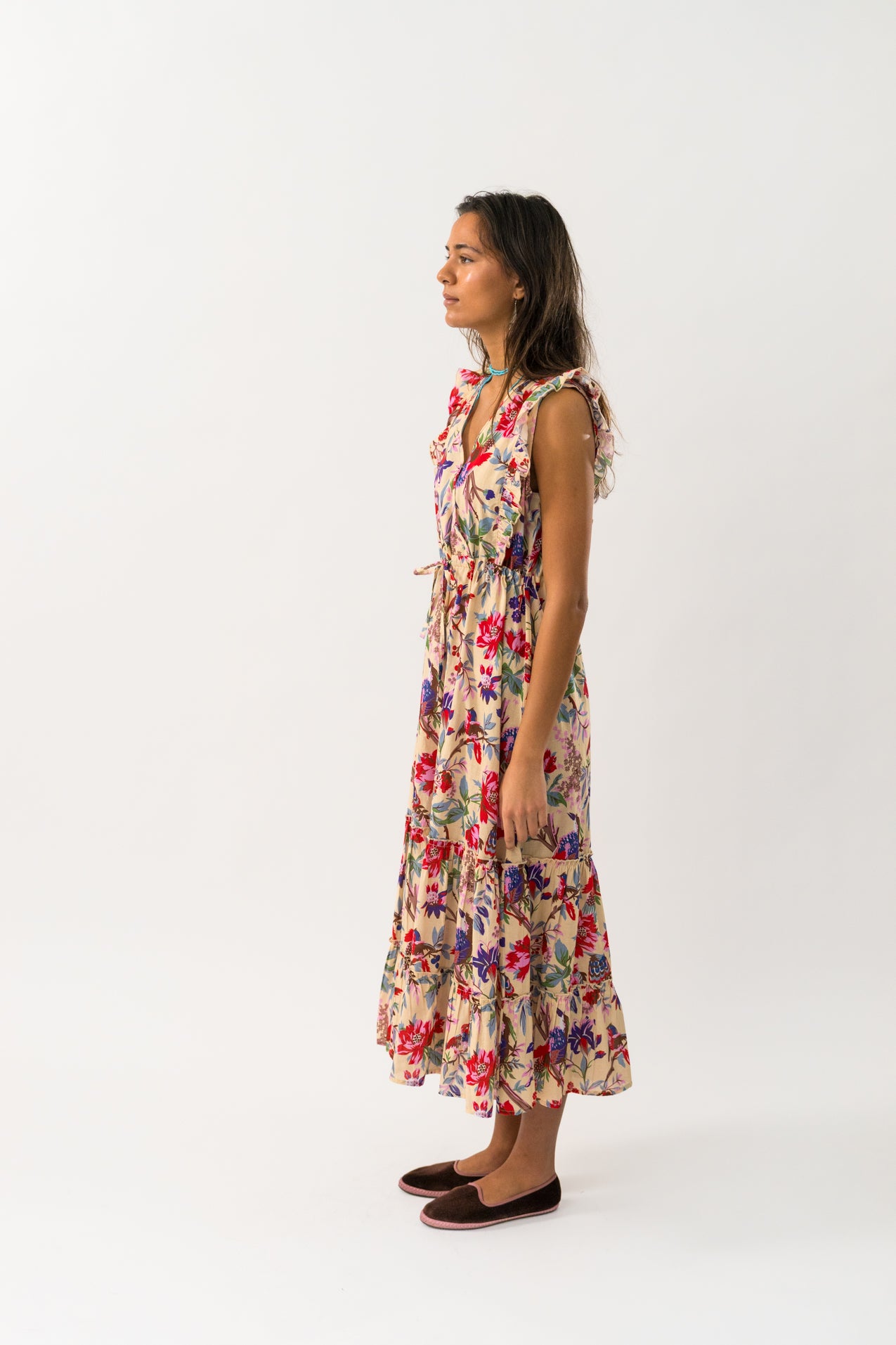 SamoLL Midi Kjole - Flower Print
