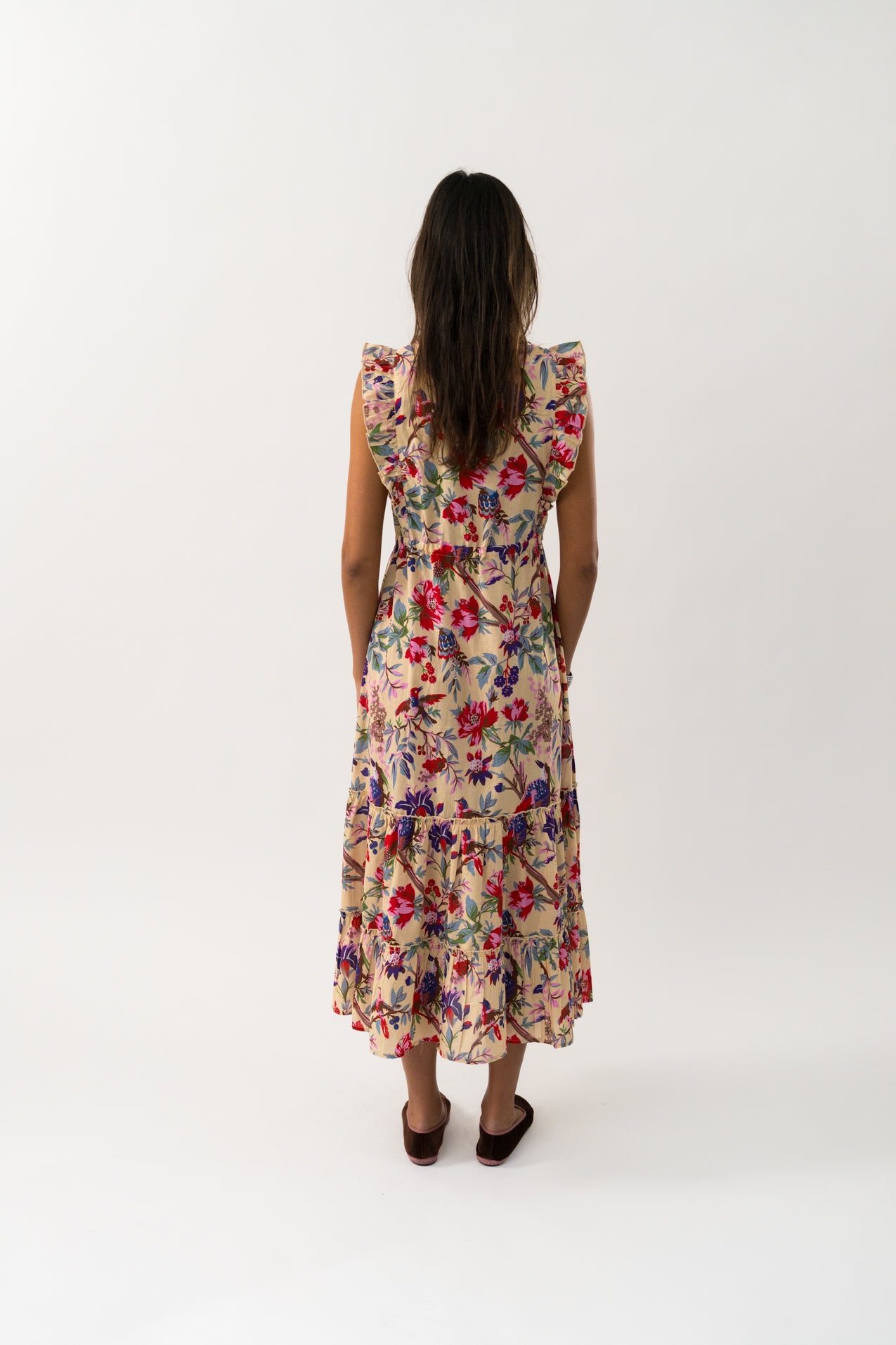 SamoLL Midi Kjole - Flower Print