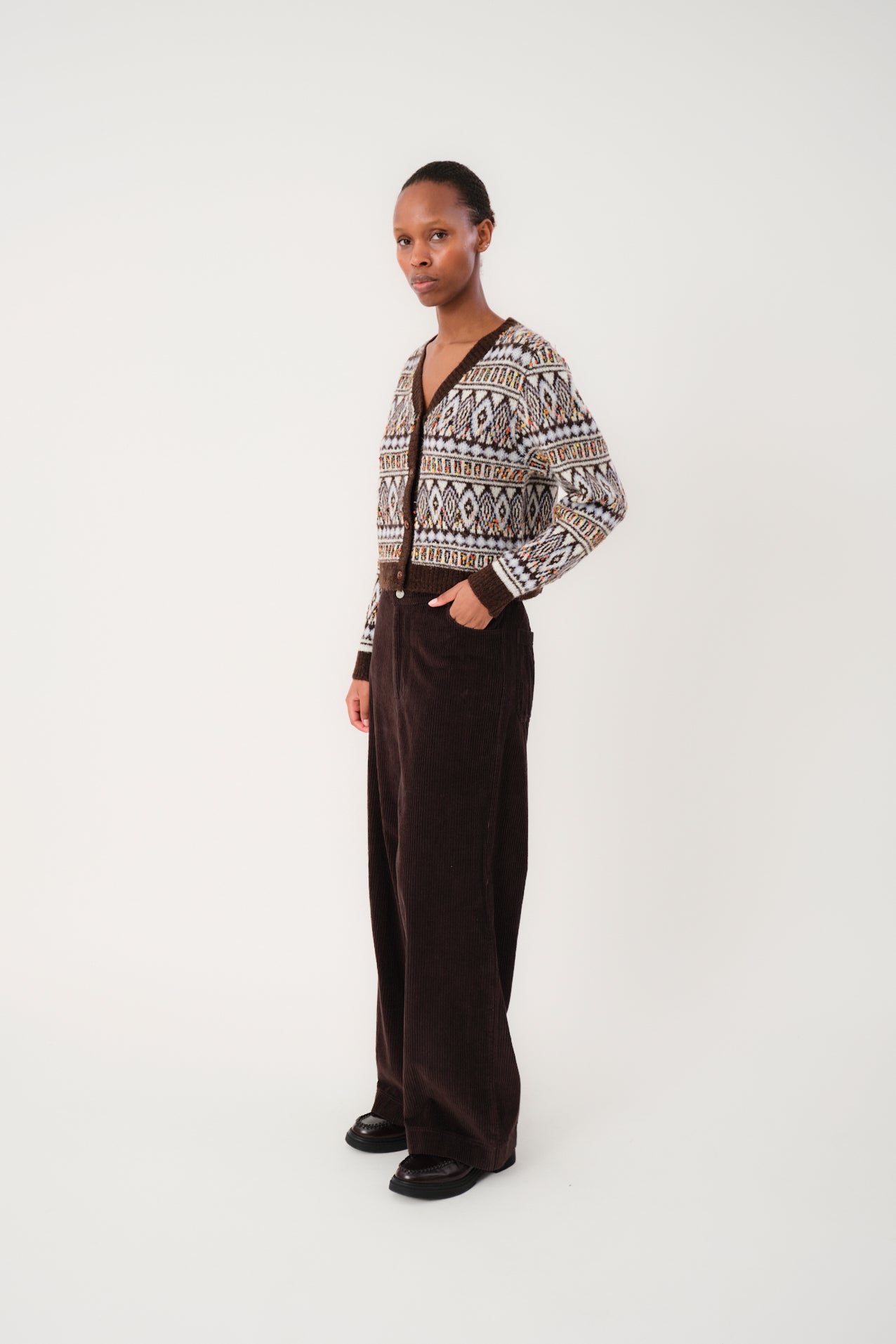 SaxoLL Strikket Cardigan - Mørkebrun