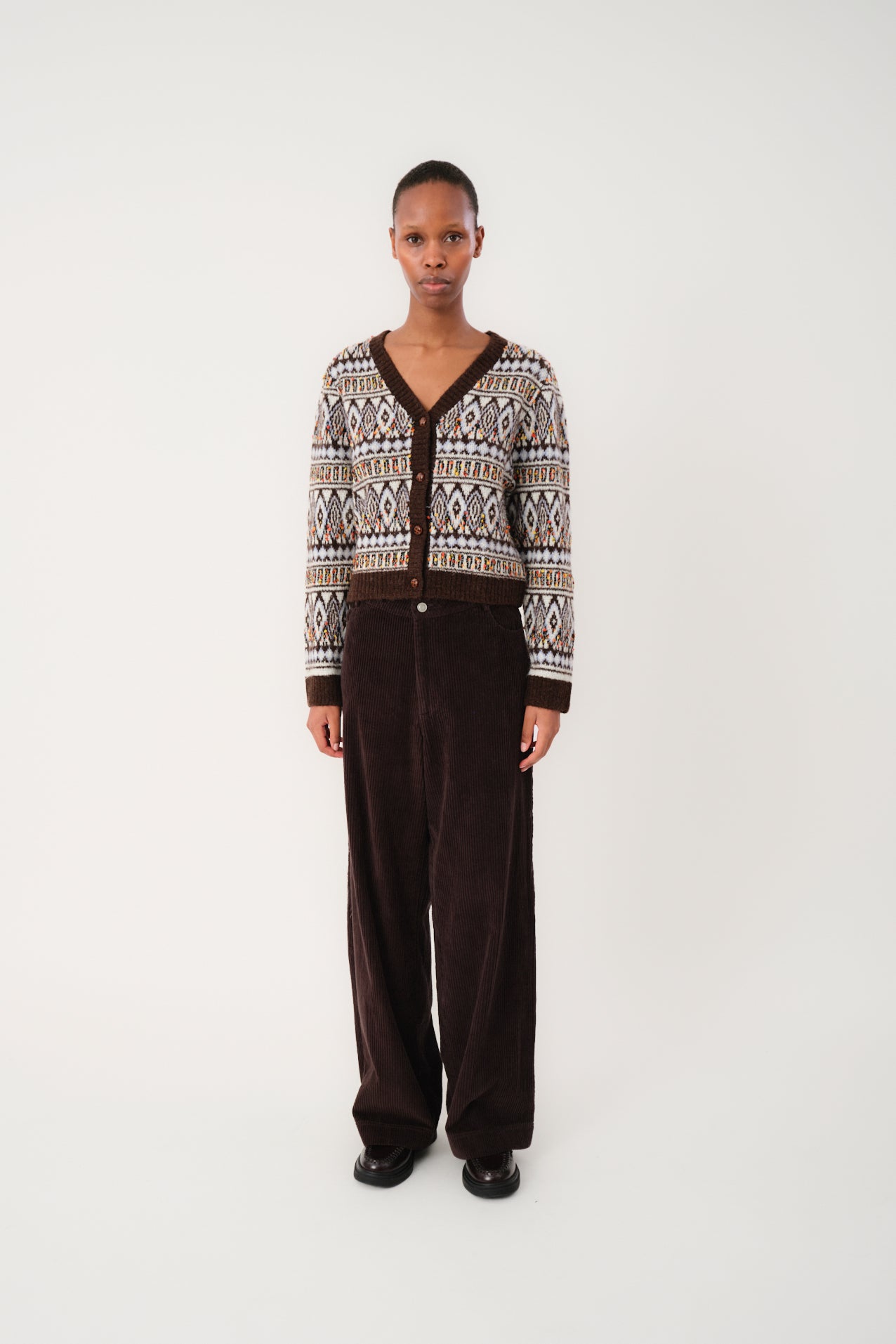 SaxoLL Strikket Cardigan - Mørkebrun