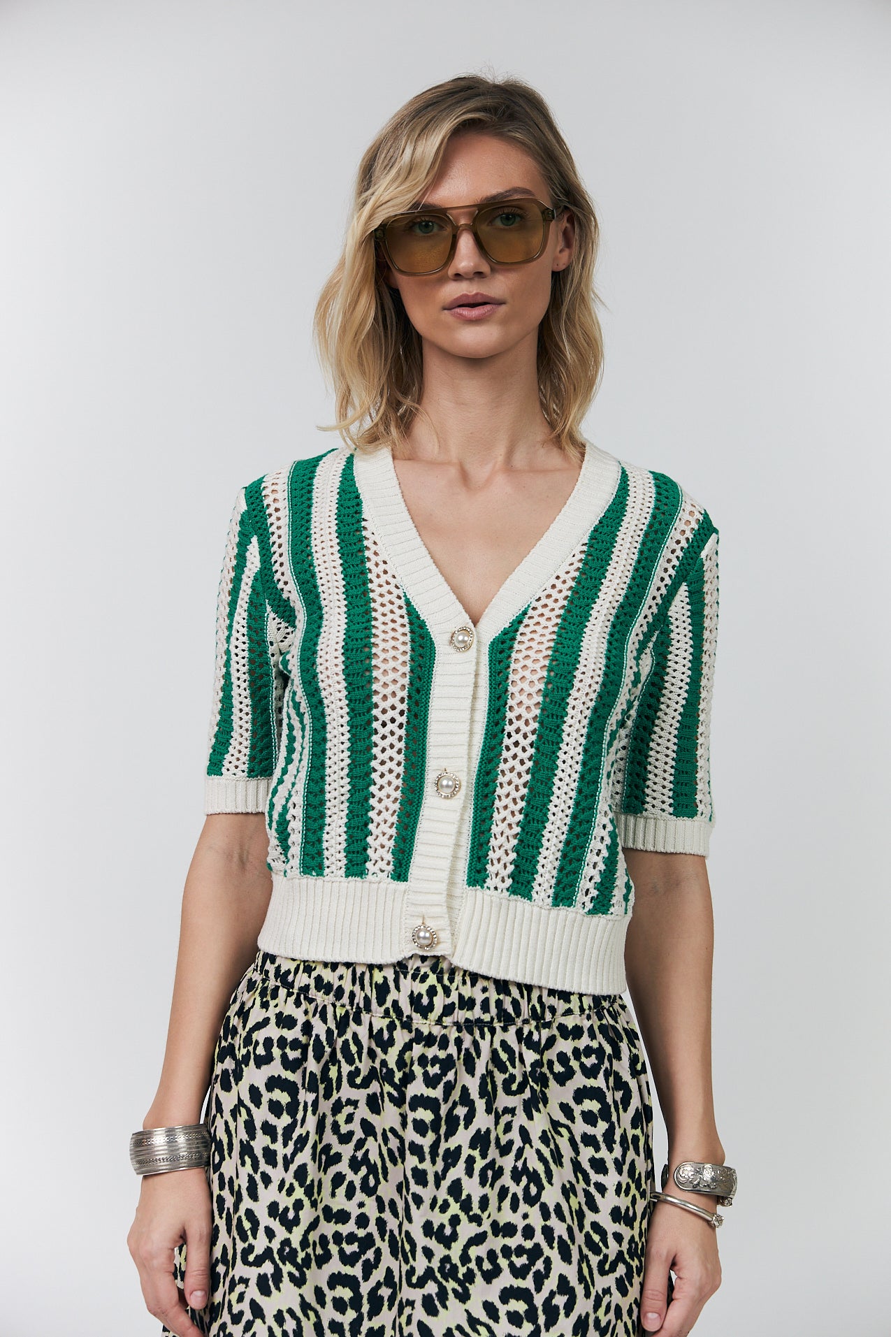 SivaLL Strikjakke - Green