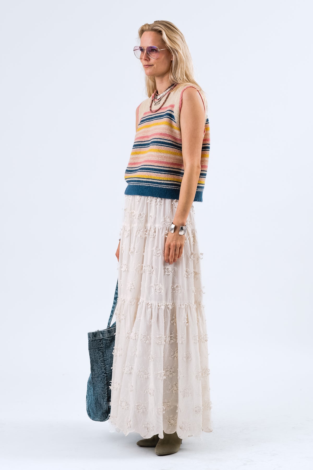 Lollys Laundry SunsetLL Maxi Nederdel Skirt Creme