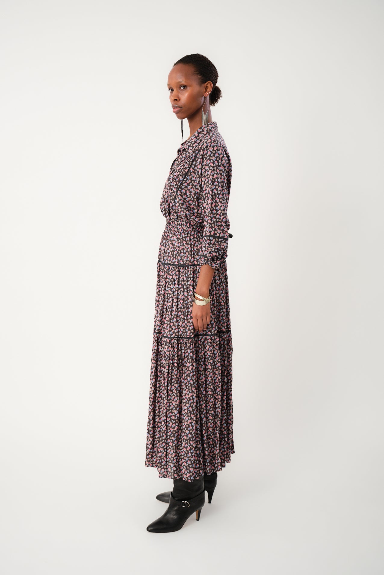 Lollys Laundry SunsetLL Maxi Nederdel Skirt 18 Washed Black