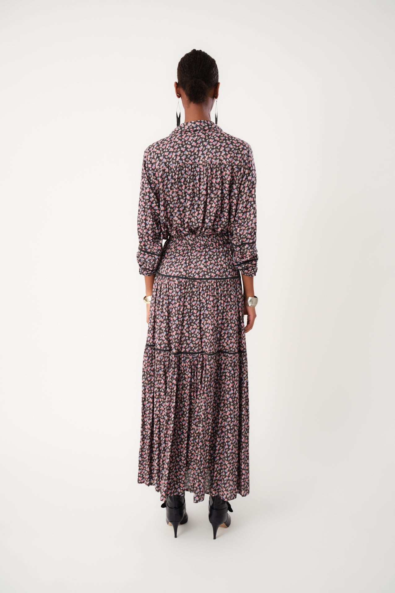 Lollys Laundry SunsetLL Maxi Nederdel Skirt 18 Washed Black
