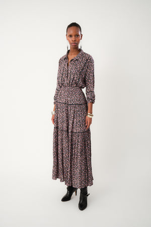 Lollys Laundry SunsetLL Maxi Nederdel Skirt 18 Washed Black