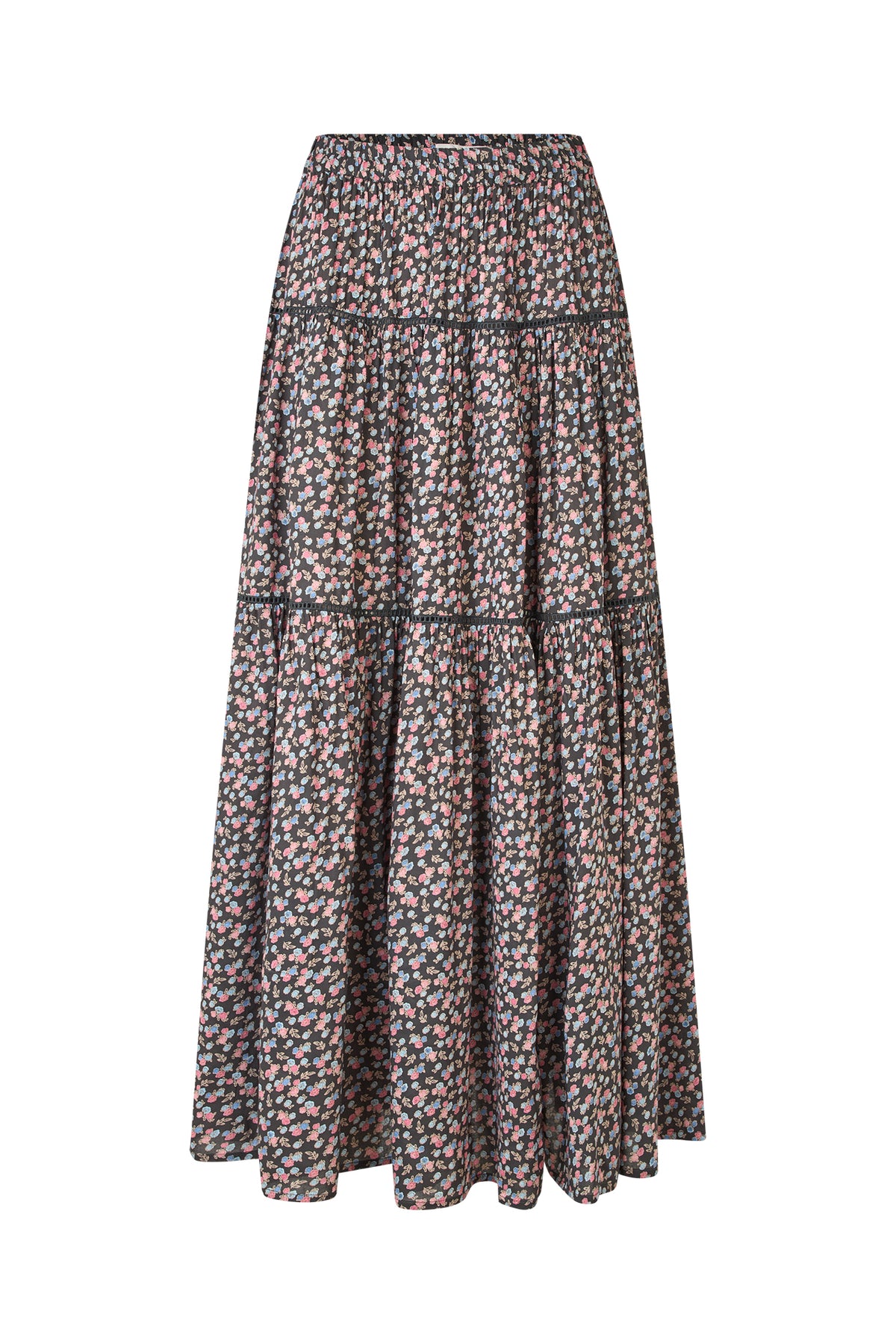 Lollys Laundry SunsetLL Maxi Nederdel Skirt Vasket sort