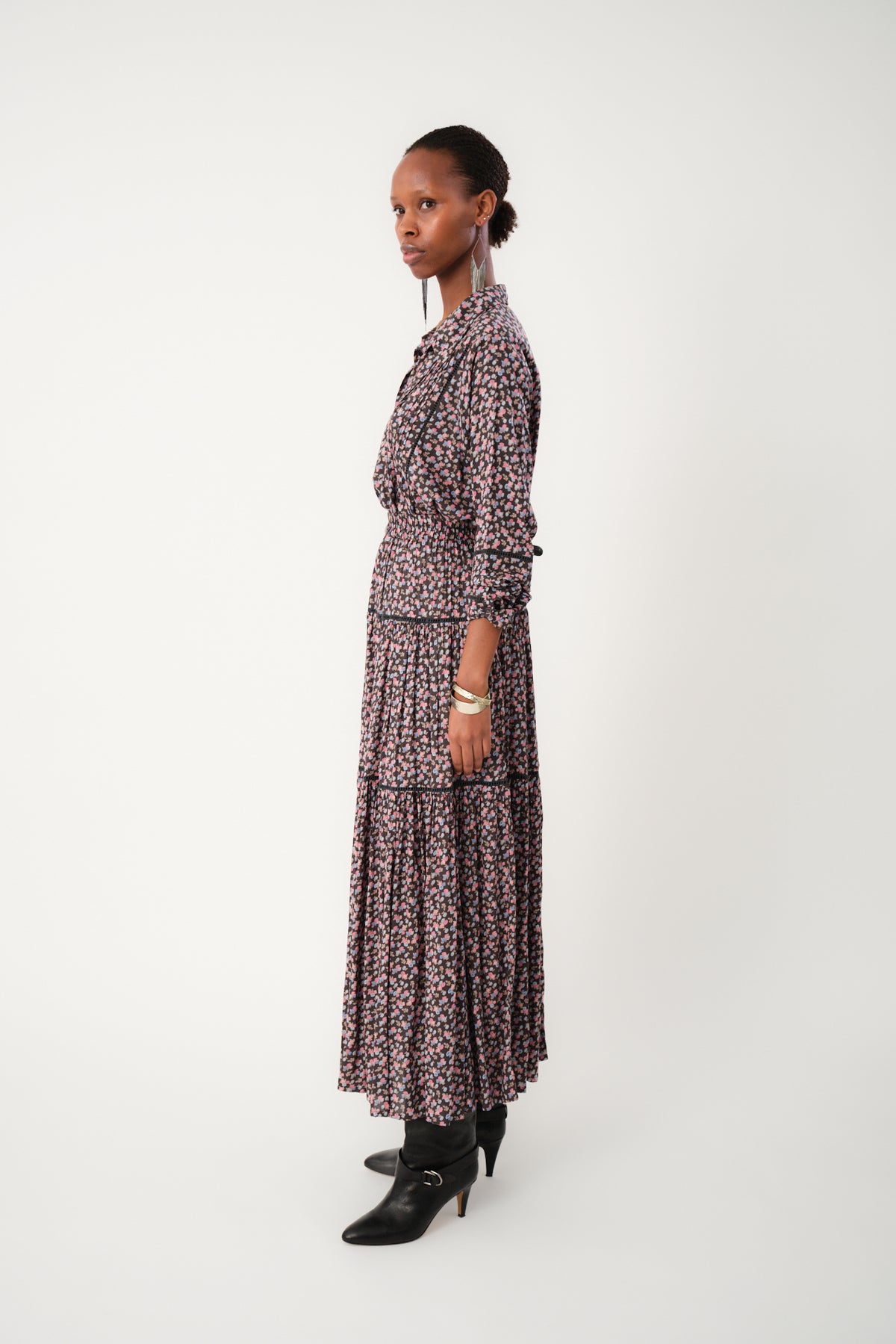 Lollys Laundry SunsetLL Maxi Nederdel Skirt Vasket sort