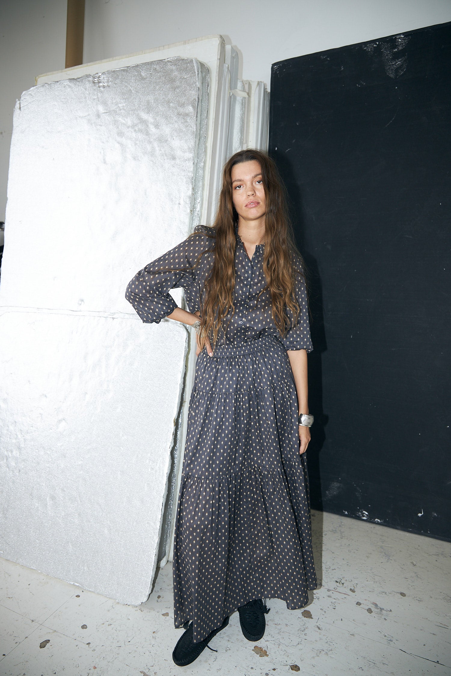 Lollys Laundry SunsetLL Maxi Nederdel Skirt 23 Dark Blue