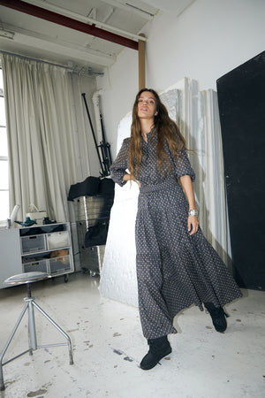 Lollys Laundry SunsetLL Maxi Nederdel Skirt 23 Dark Blue