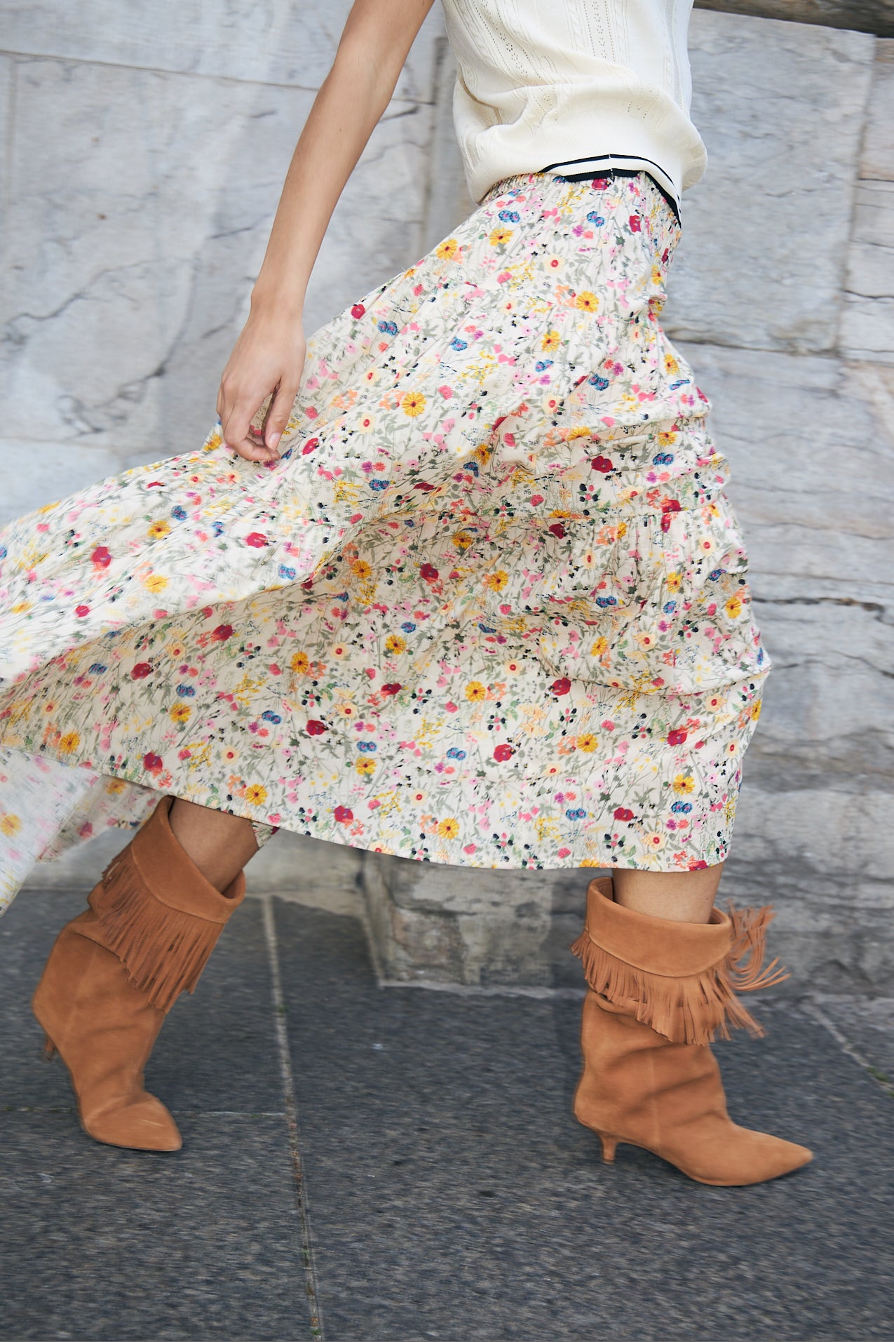 SunsetLL Maxi Nederdel - Blomsterprint