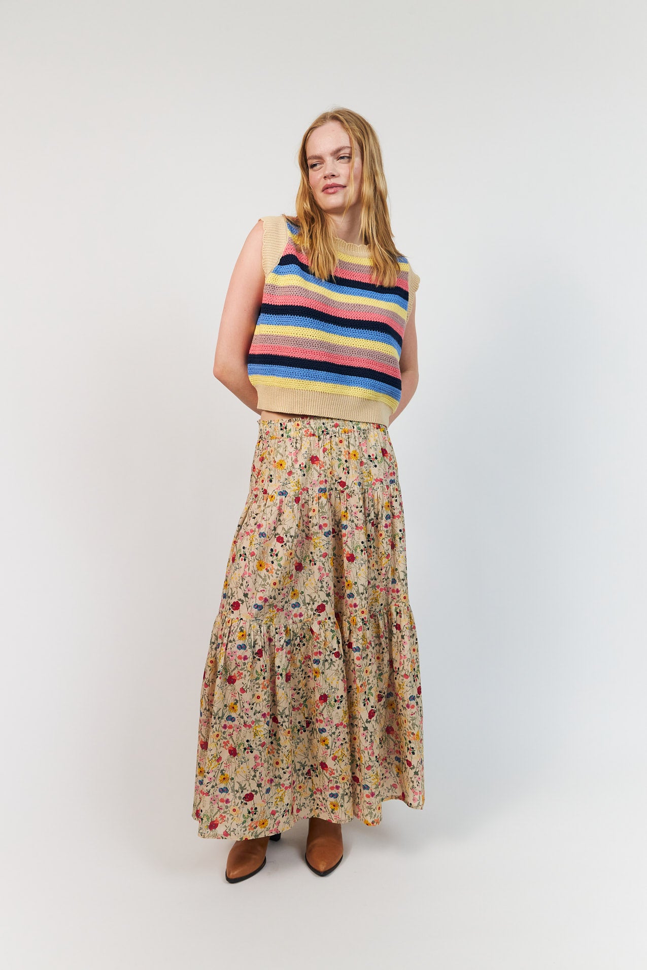 SunsetLL Maxi Nederdel - Blomsterprint