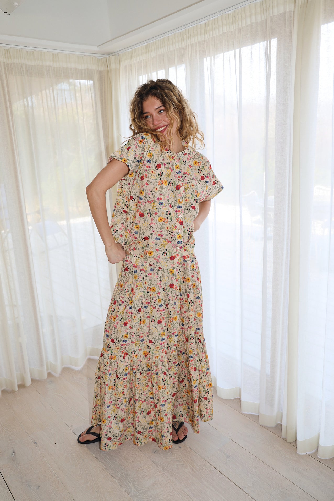 SunsetLL Maxi Nederdel - Blomsterprint