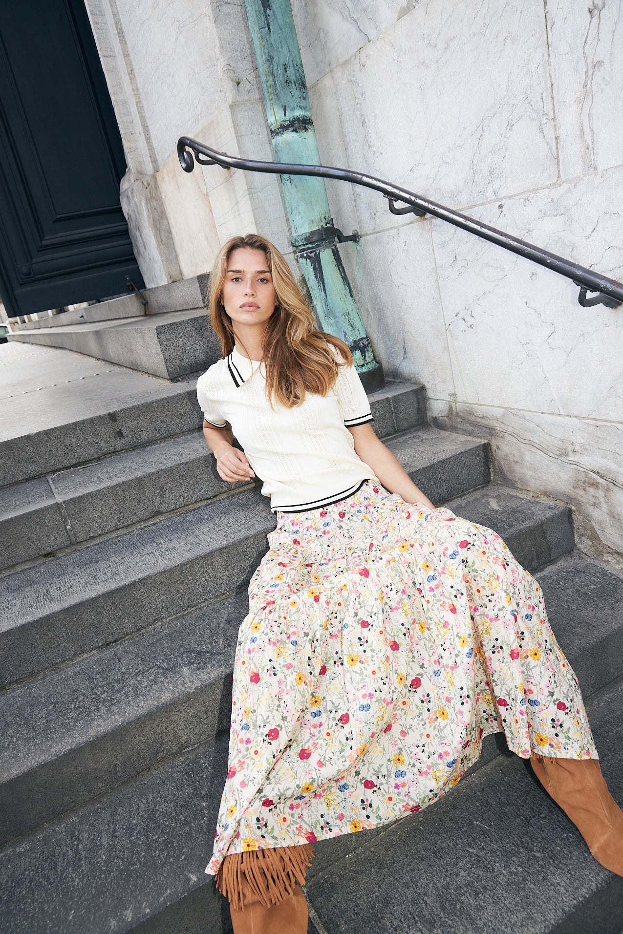 SunsetLL Maxi Nederdel - Blomsterprint