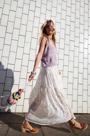 Lollys Laundry SunsetLL Maxi Nederdel Skirt 02 Creme