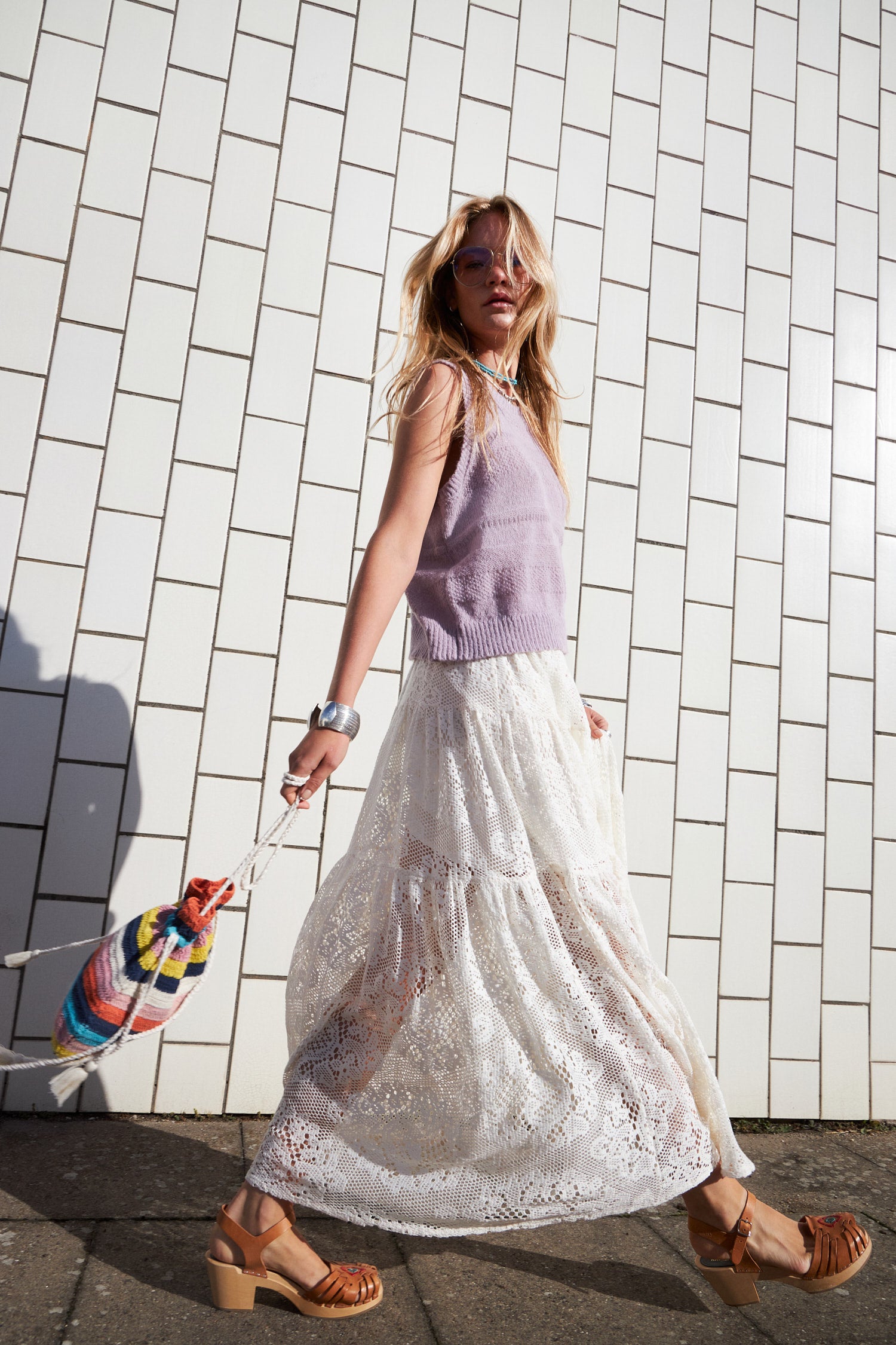 SunsetLL Maxi Nederdel - Creme