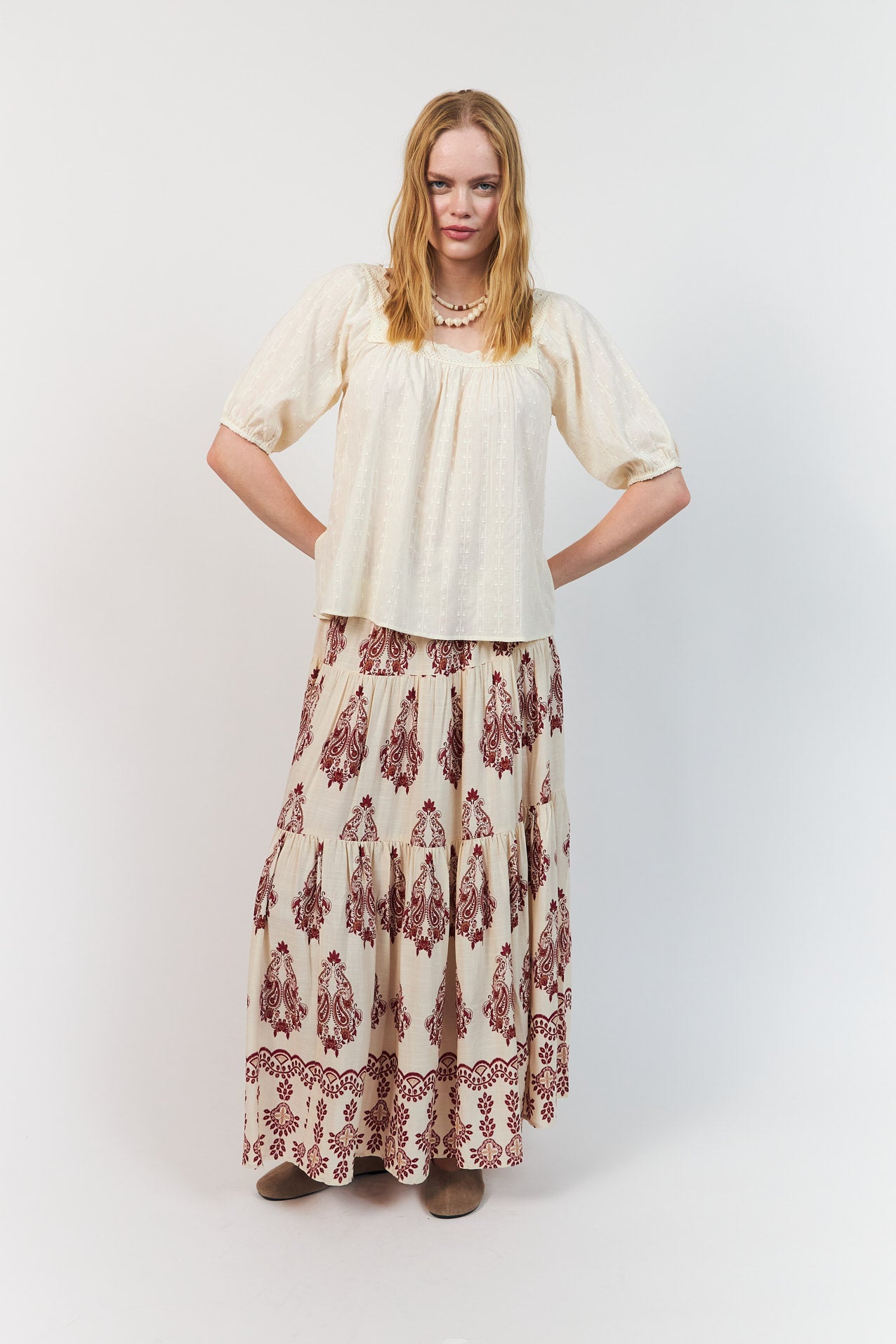 SunsetLL Maxi Nederdel - Creme