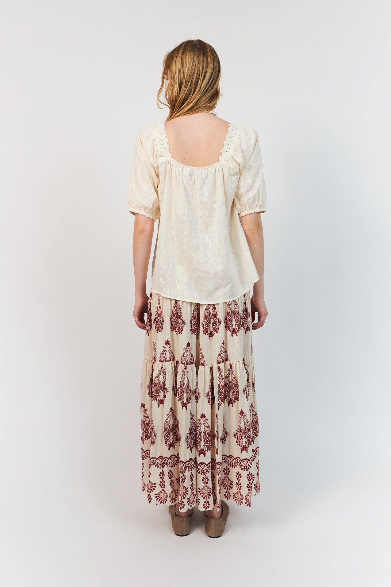 SunsetLL Maxi Nederdel - Creme