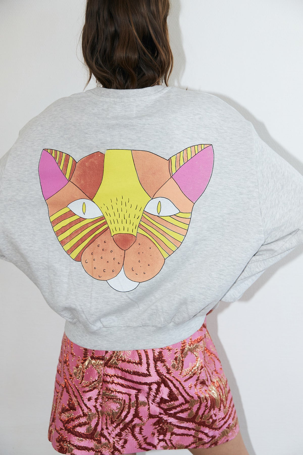 SydneyLL Sweatshirt Kat - Lysegrå Melange