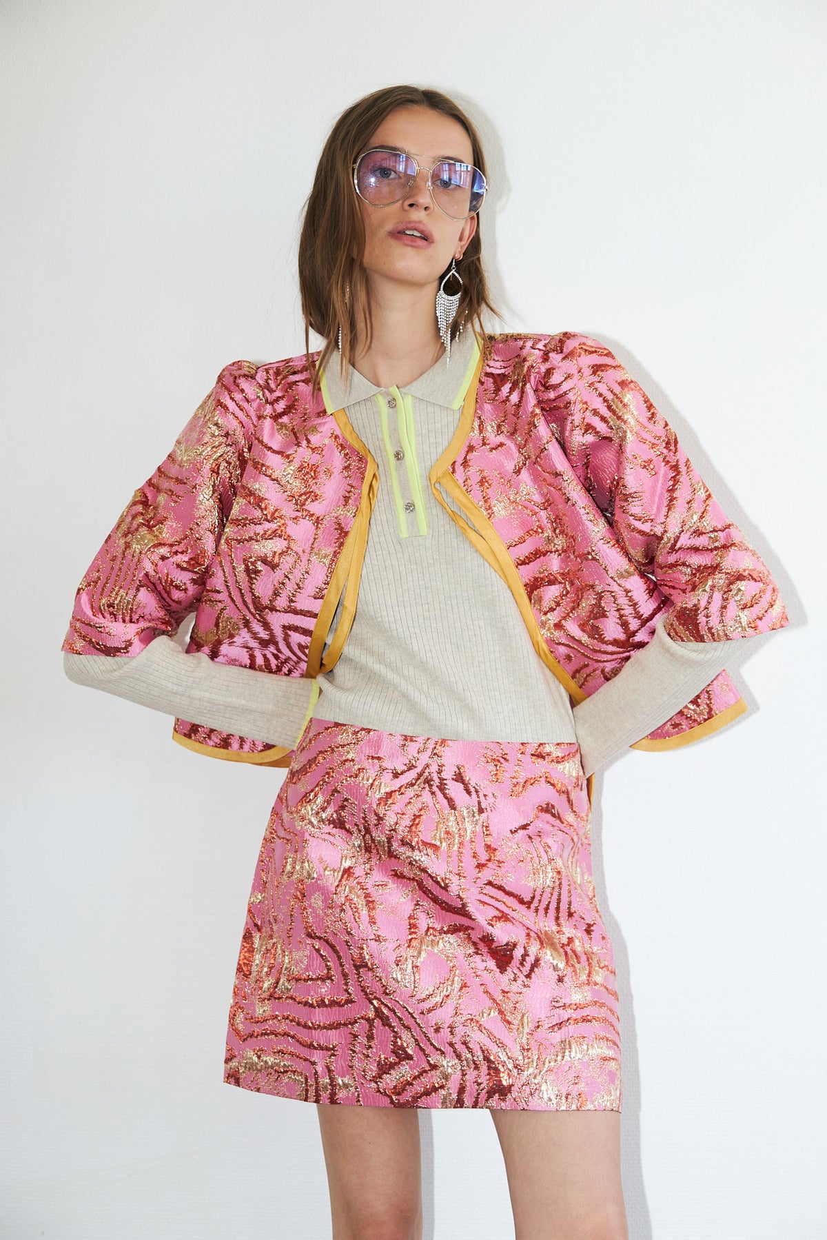 Lollys Laundry TrineLL kort Jakke Jacket Pink