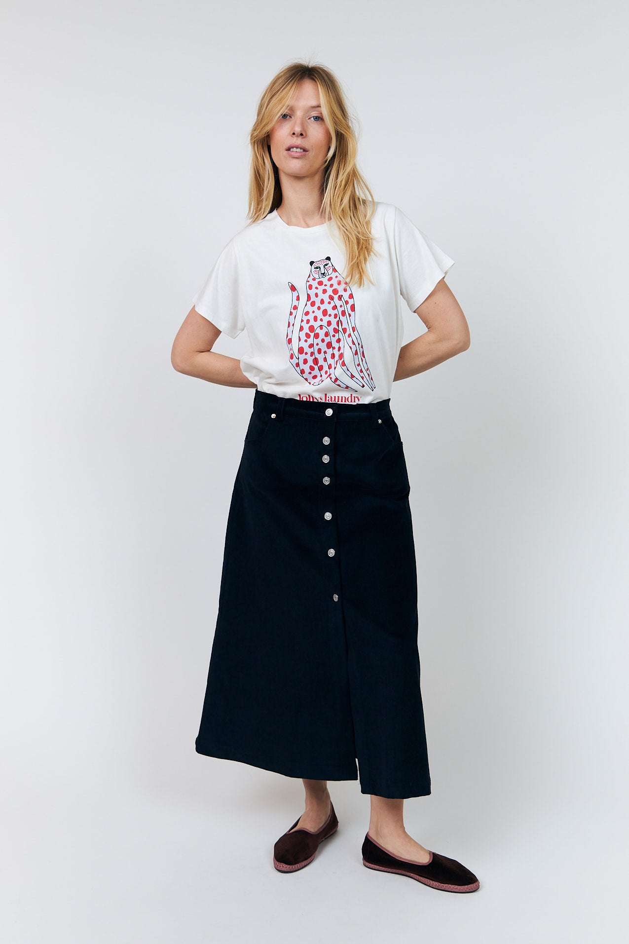 Lollys Laundry UnaLL Maxi Nederdel Skirt Mørkeblå
