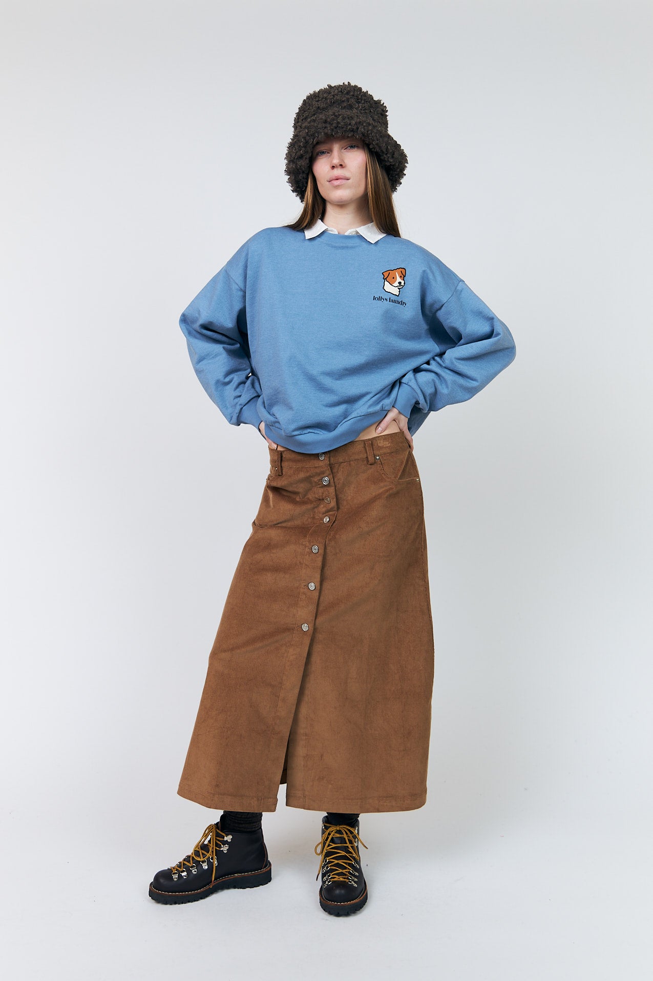 Lollys Laundry UnaLL Maxi Nederdel Skirt Nøddebrun