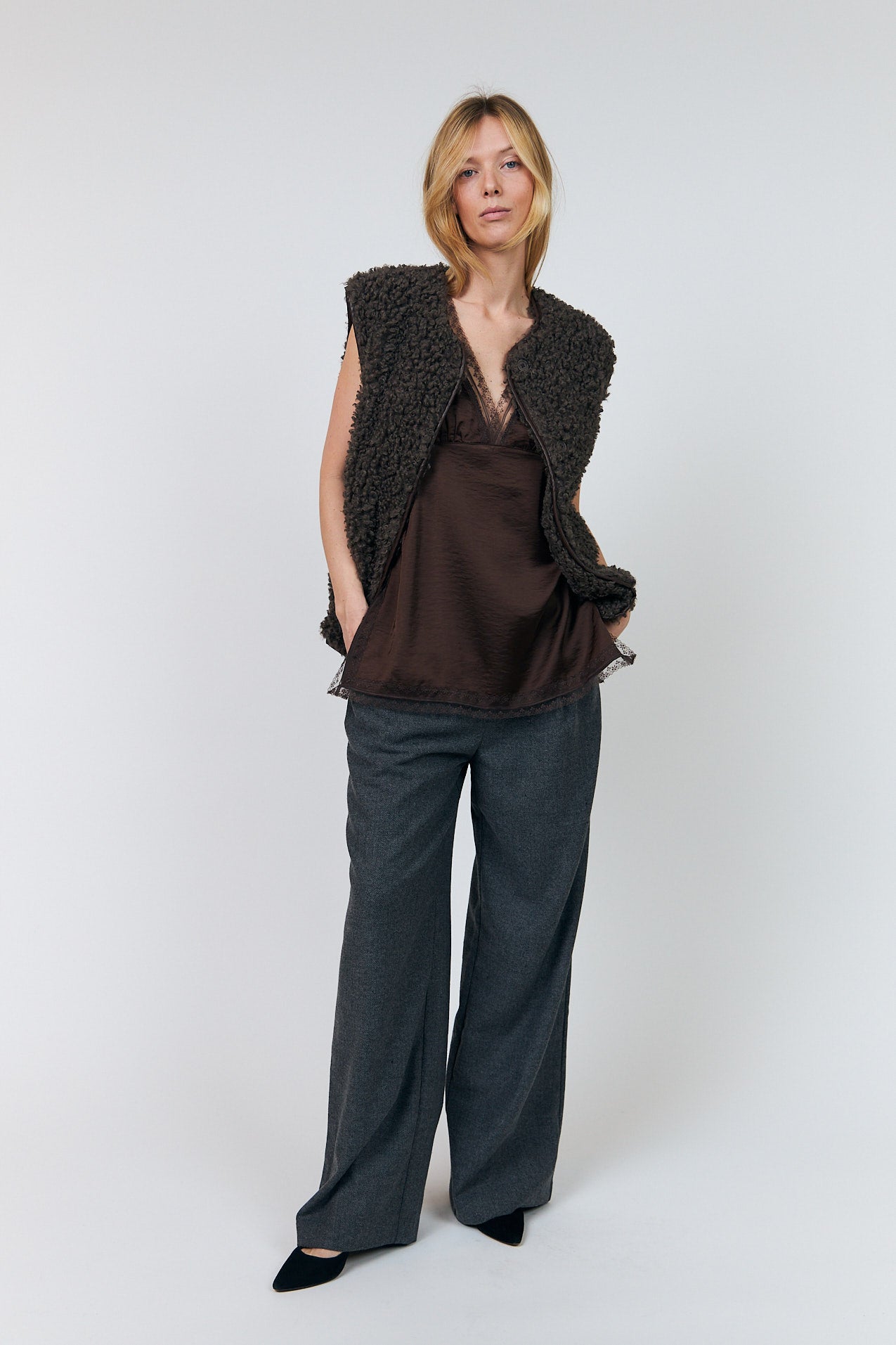 Lollys Laundry VadaLL Vest Vest Mørkebrun