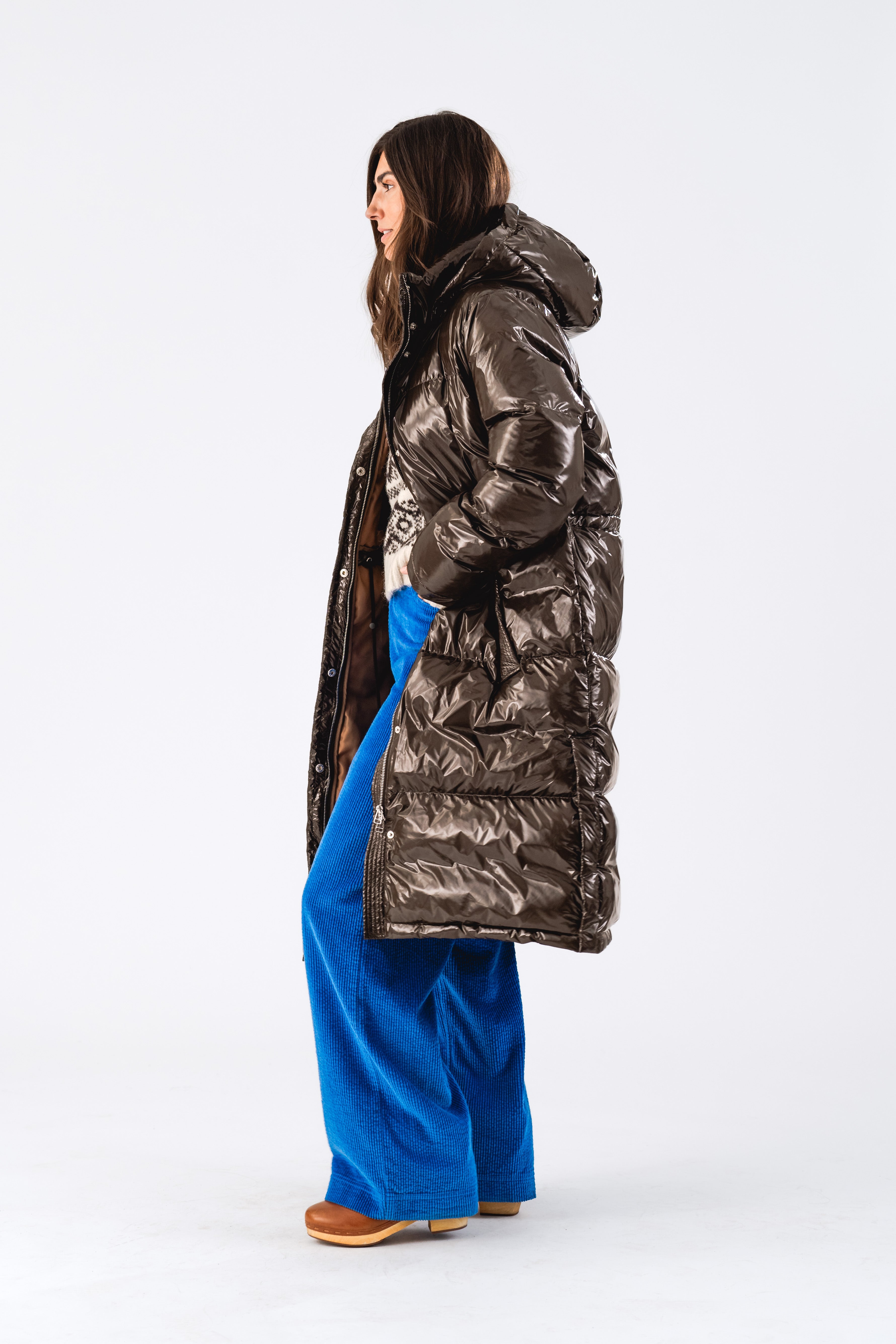 WillaLL Coat Long - Dark Mokka