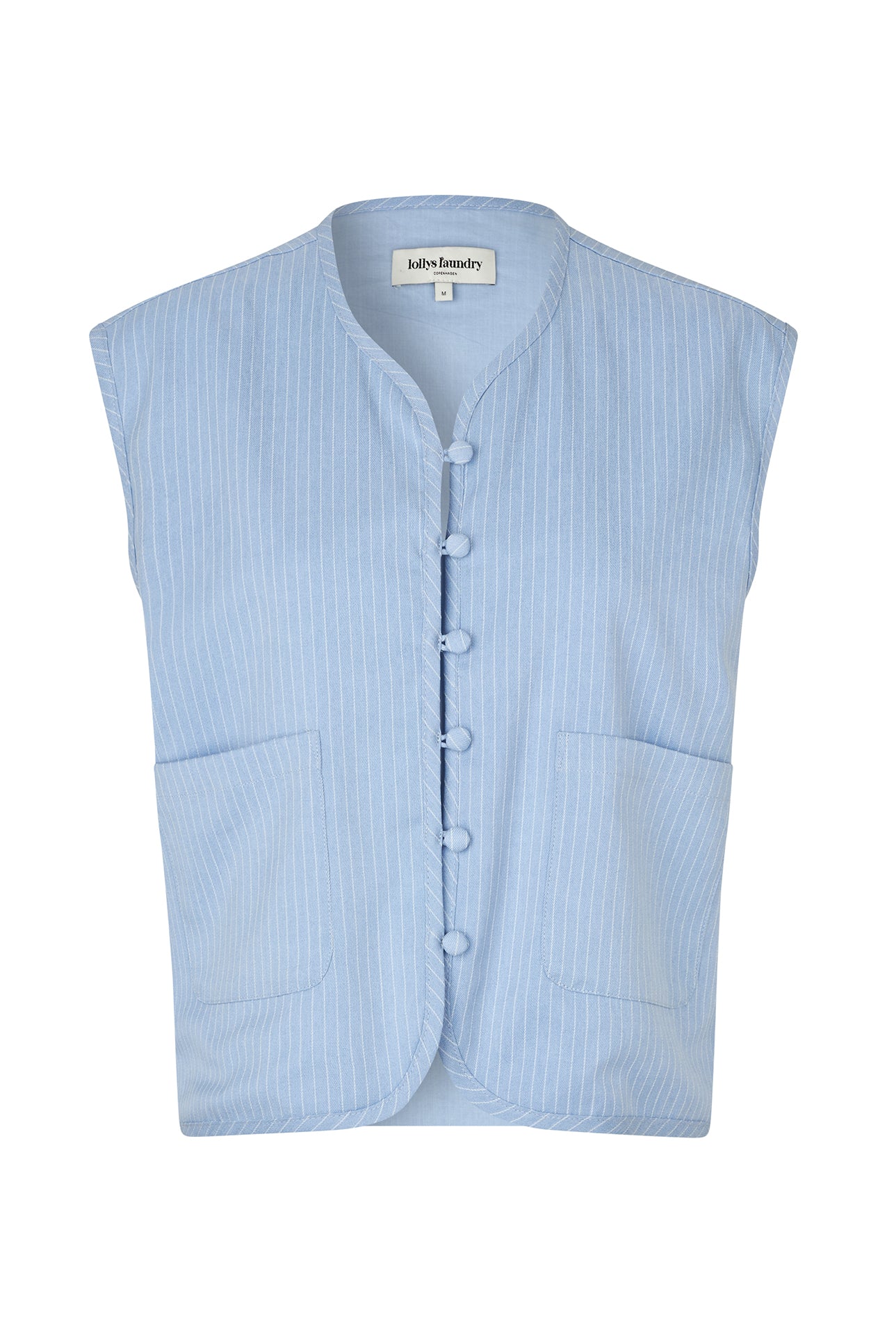 AbbeyLL vest i lyseblå med fine striber | Lollys Laundry