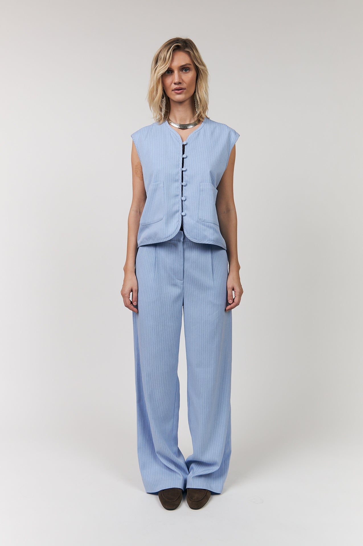 Lollys Laundry AbbeyLL Vest Vest 22 Light Blue