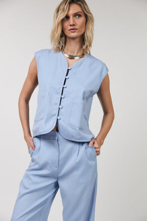 Lollys Laundry AbbeyLL Vest Vest 22 Light Blue