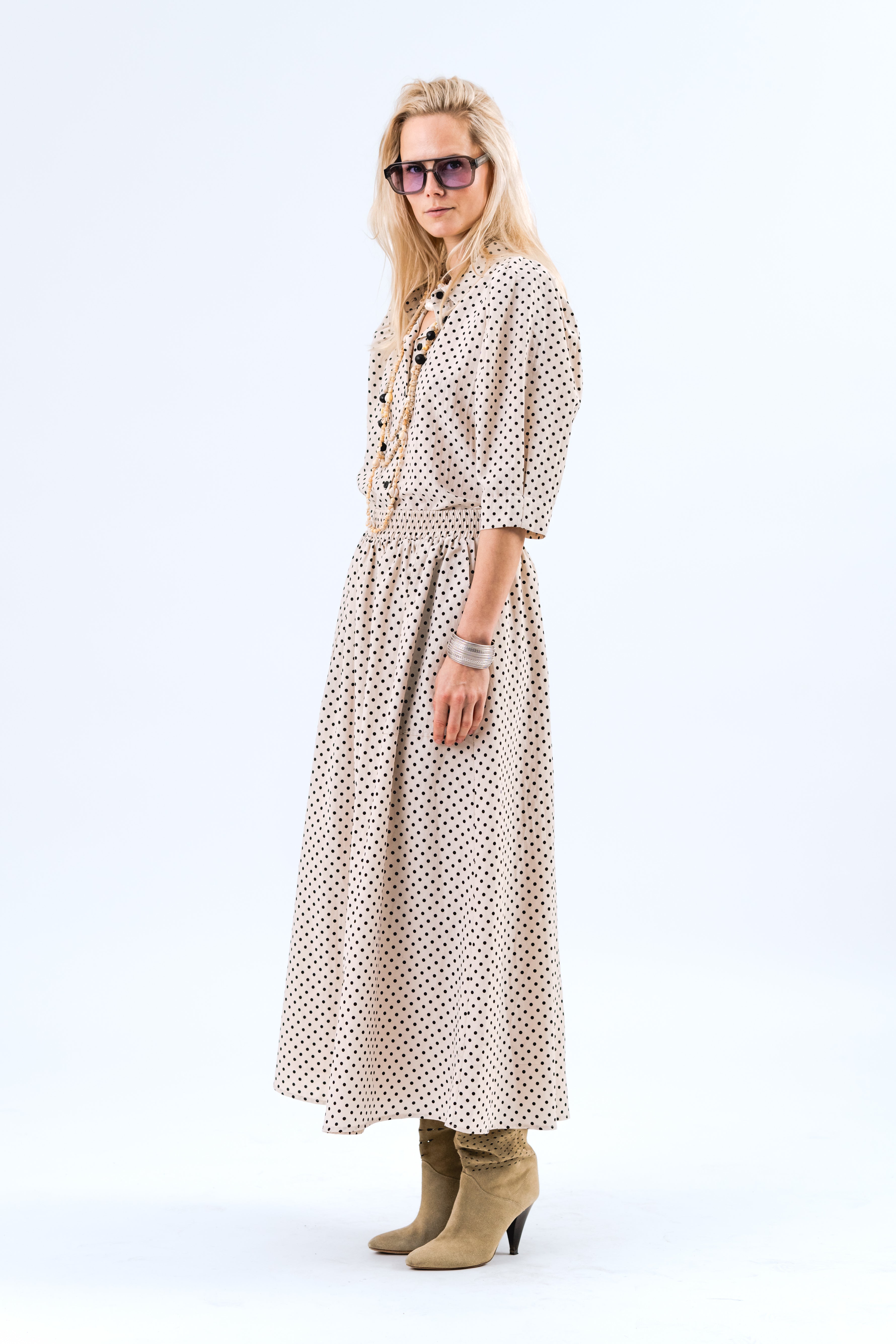 Lollys Laundry AkaneLL Maxi Nederdel Skirt 02 Creme