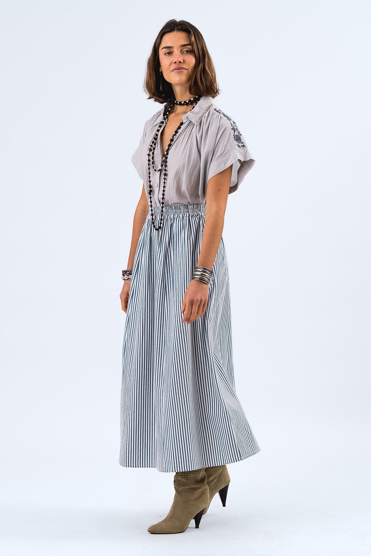 Lollys Laundry AkaneLL Maxi Nederdel Skirt Striber