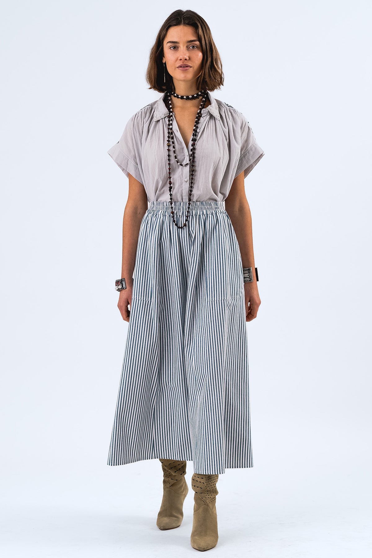 Lollys Laundry AkaneLL Maxi Nederdel Skirt Striber