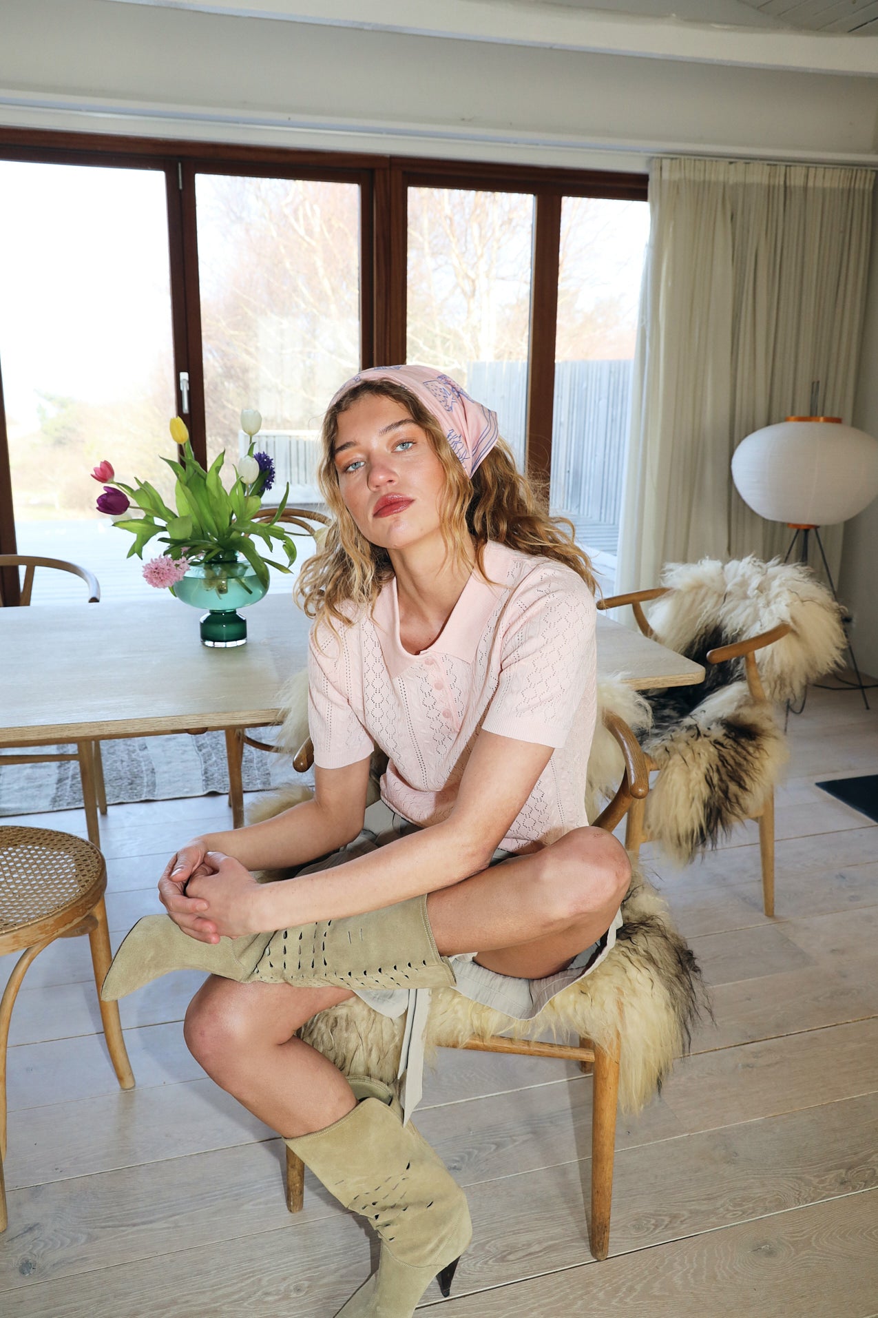 AlaiaLL Strik Polo - Lyserød